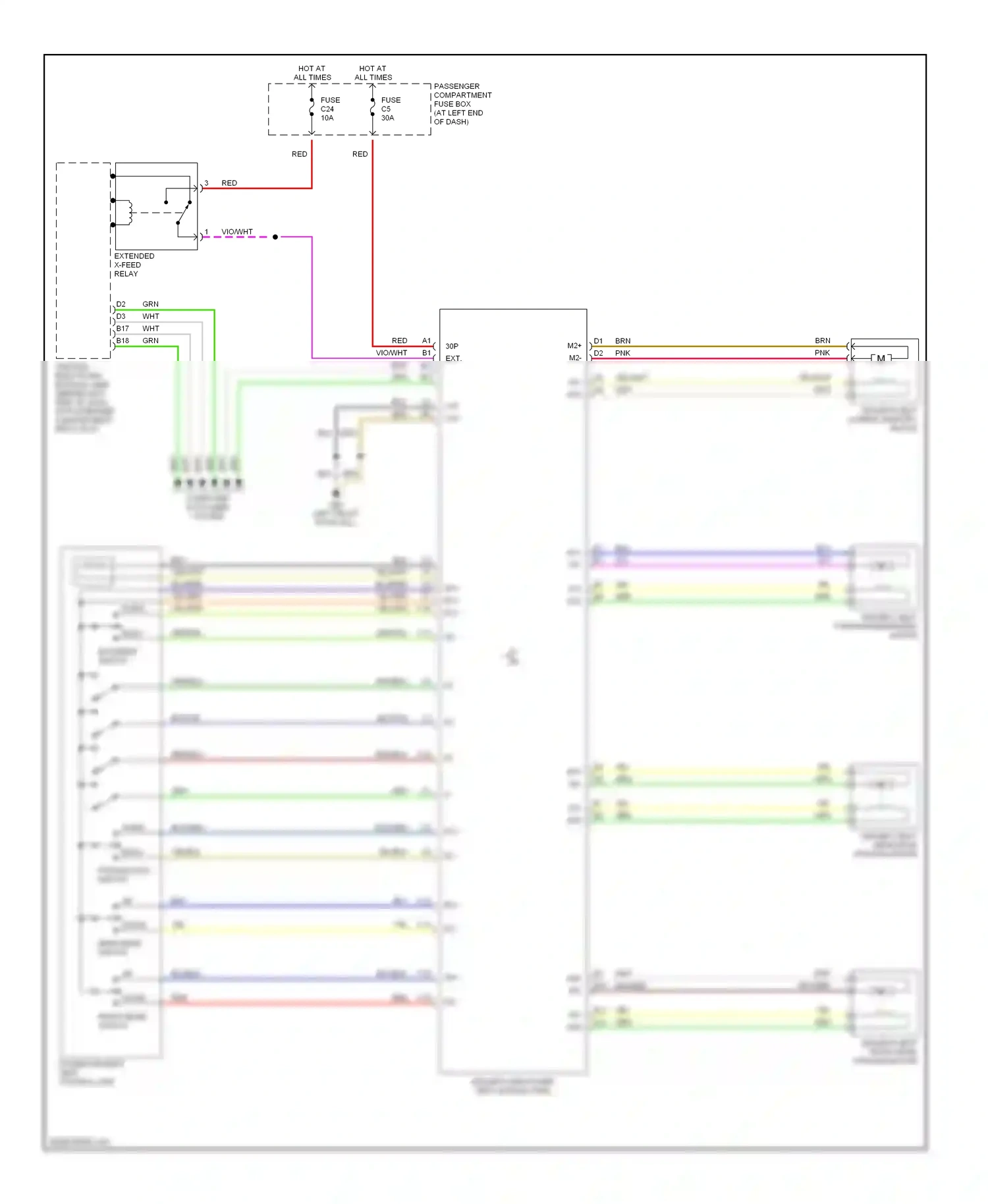 Volvo V70 II (2000-2004) backrest switch wiring diagram  (1 of 2)