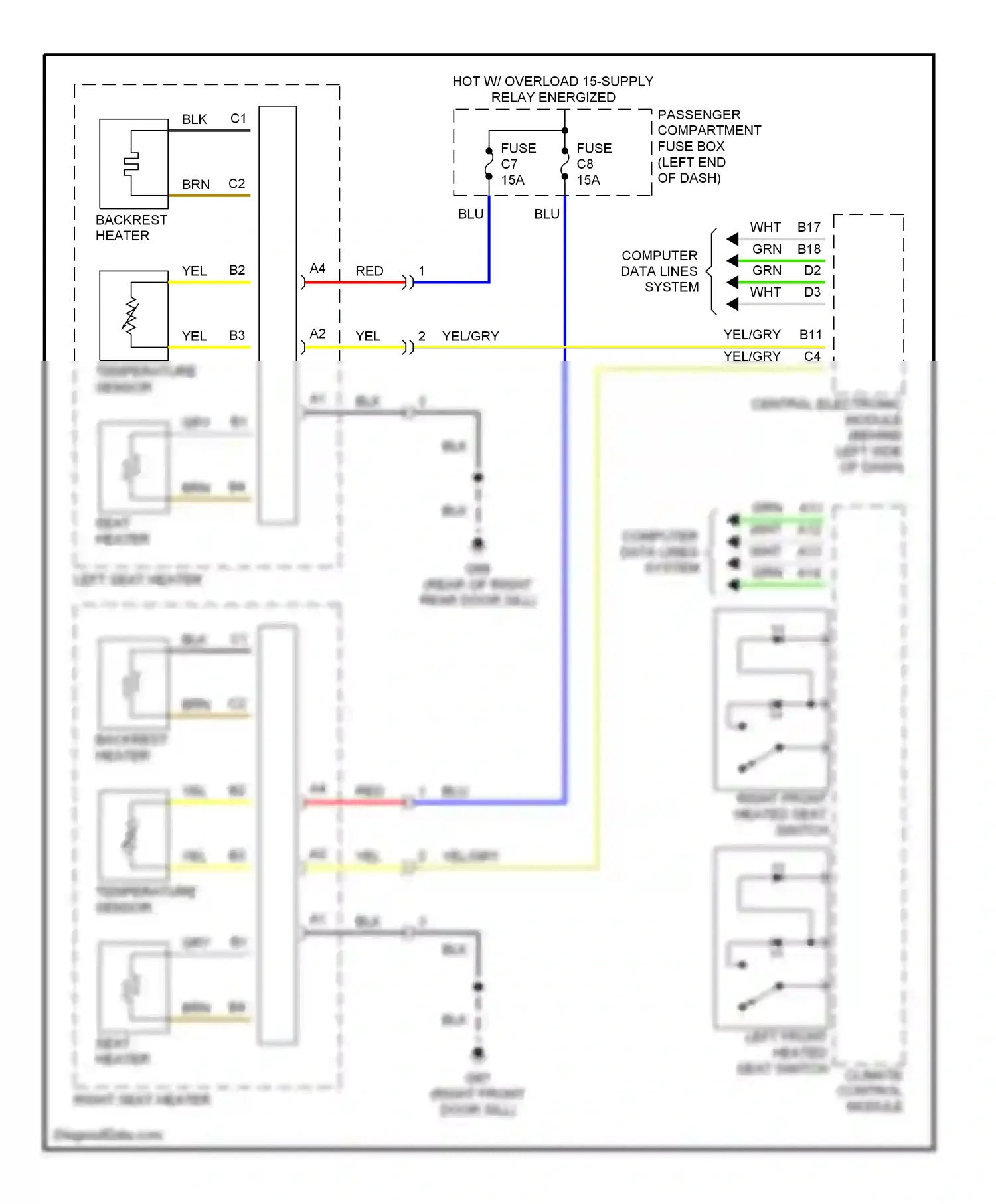 Volvo V70 II (2000-2004) climate control module wiring diagram  (6 of 12)