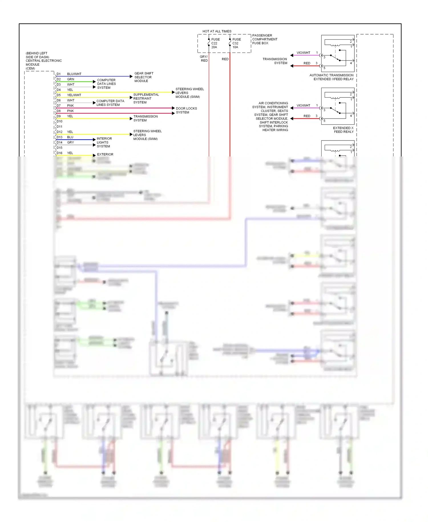 Volvo V70 II (2000-2004) computer data lines system wiring diagram  (7 of 52)