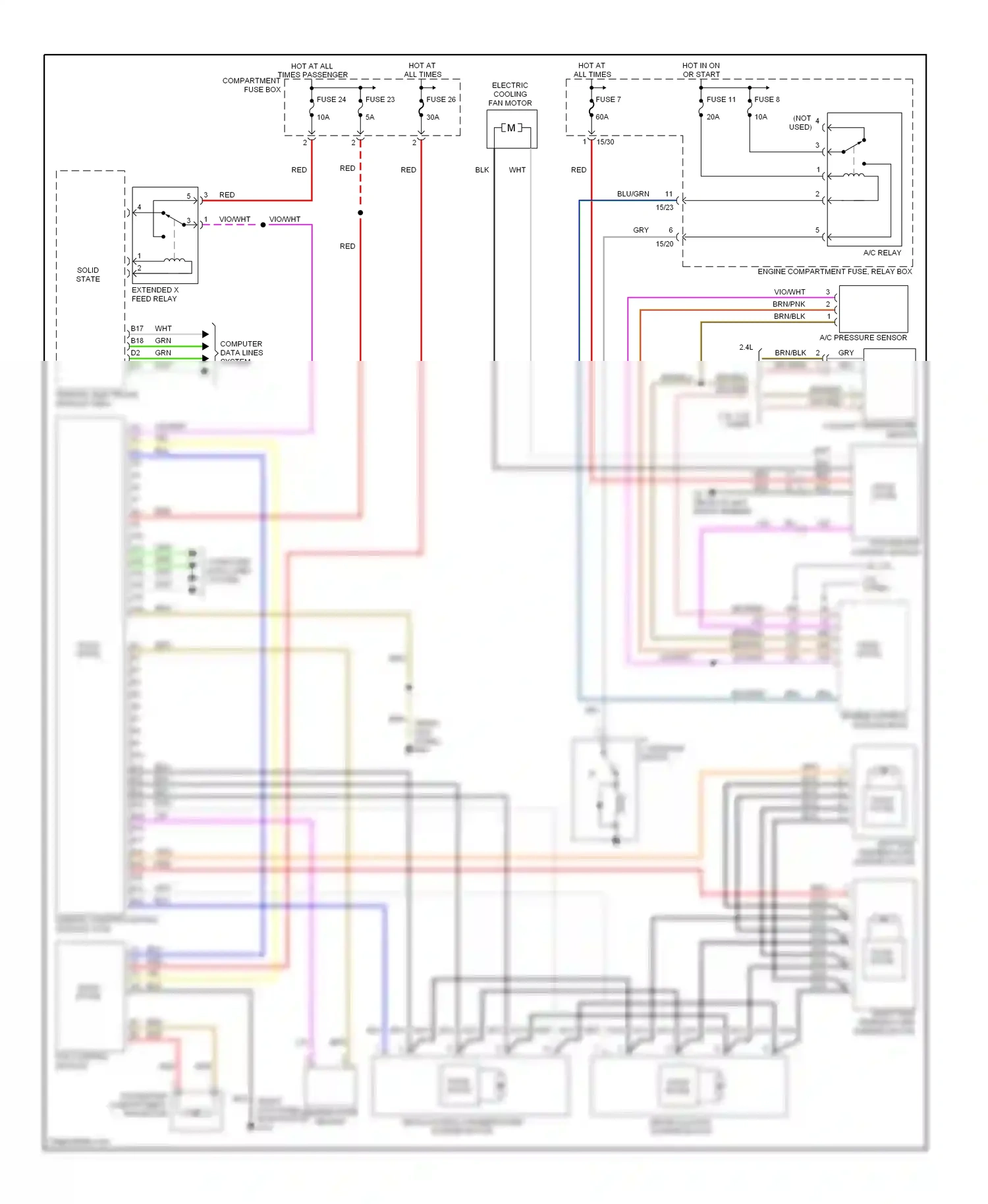 Volvo V70 II (2000-2004) computer data lines system wiring diagram  (9 of 52)