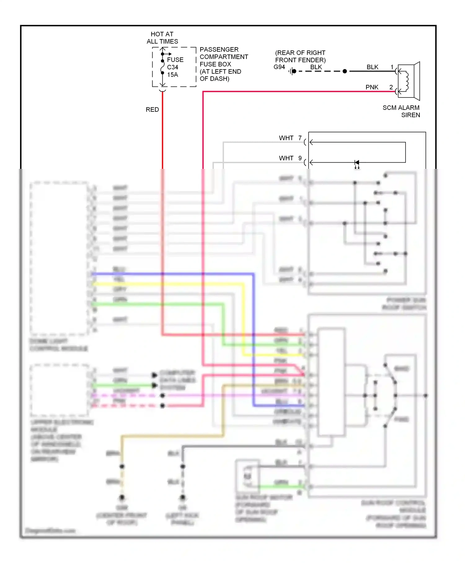 Volvo V70 II (2000-2004) computer data lines system wiring diagram  (49 of 52)