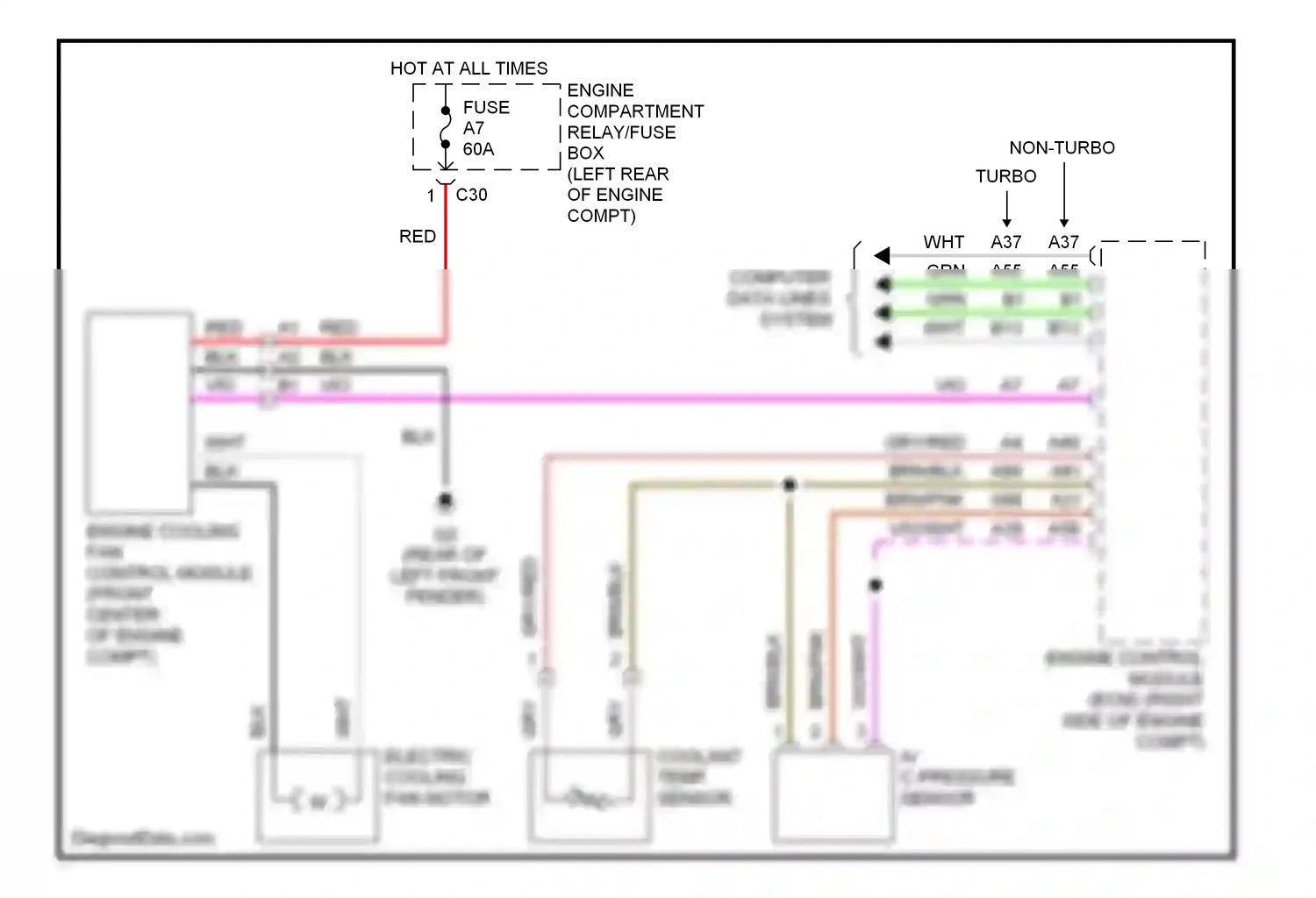 Volvo V70 II (2000-2004) computer data lines system wiring diagram  (11 of 52)