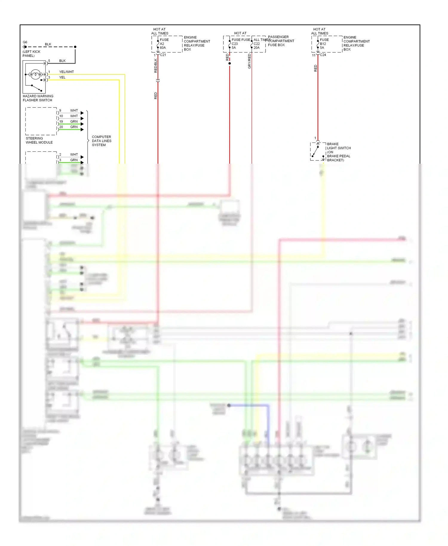 Volvo V70 II (2000-2004) engine compartment relay/fuse box wiring diagram  (1 of 9)