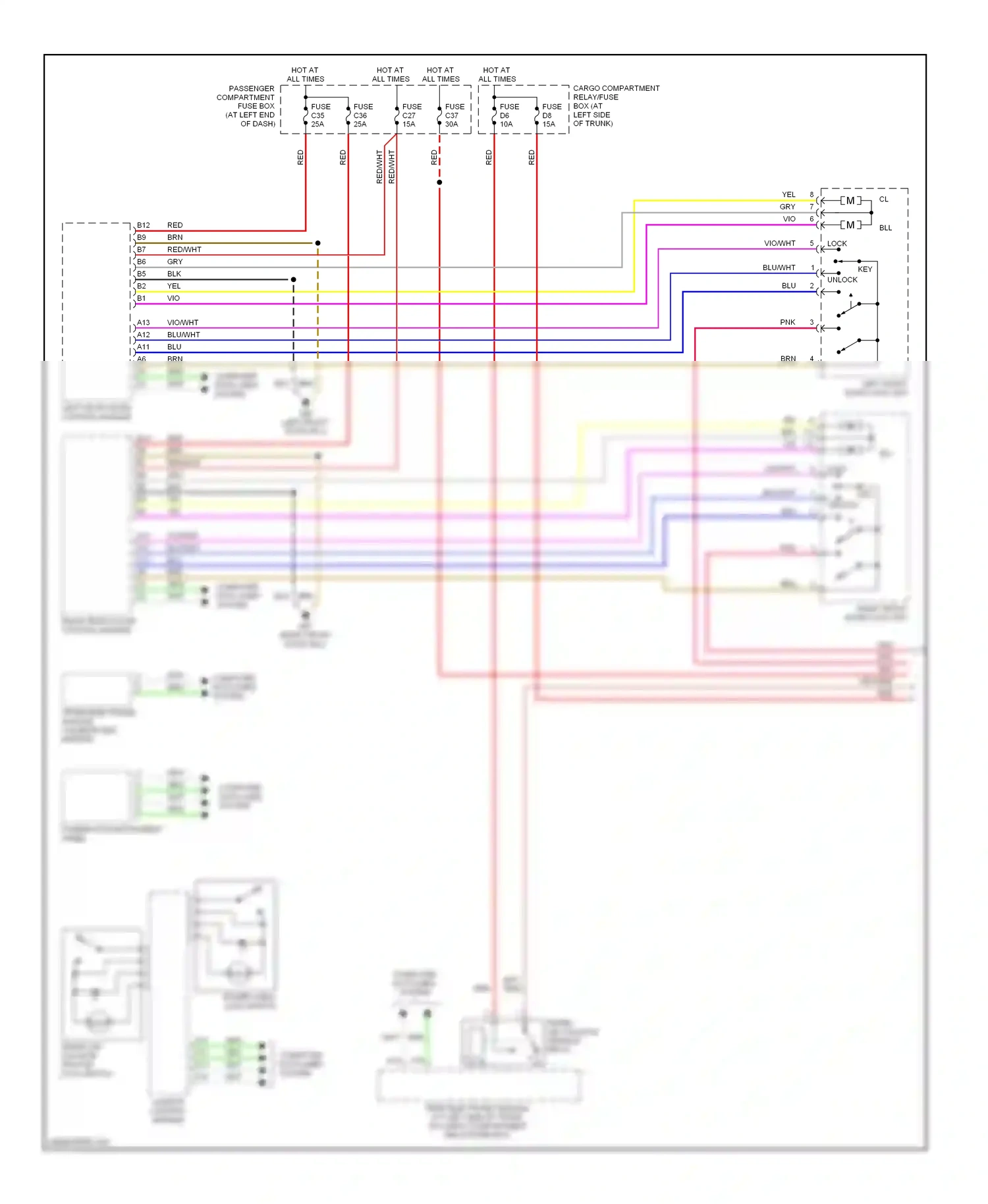 Volvo V70 II (2000-2004) left front door control module wiring diagram  (3 of 5)