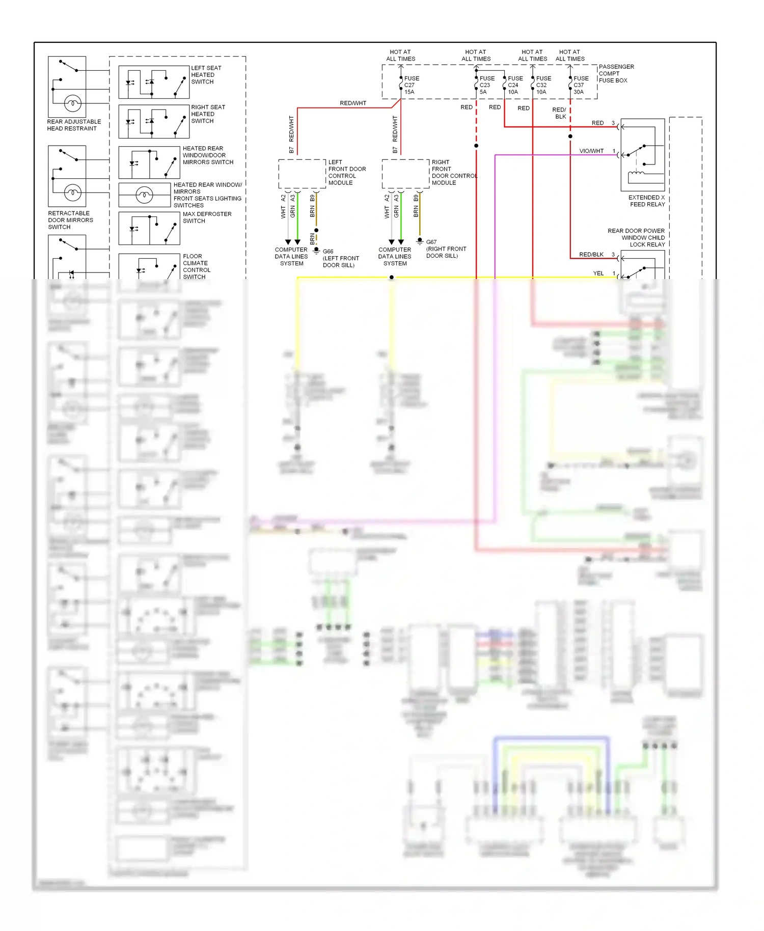 Volvo V70 II (2000-2004) light control module switch wiring diagram  (1 of 1)