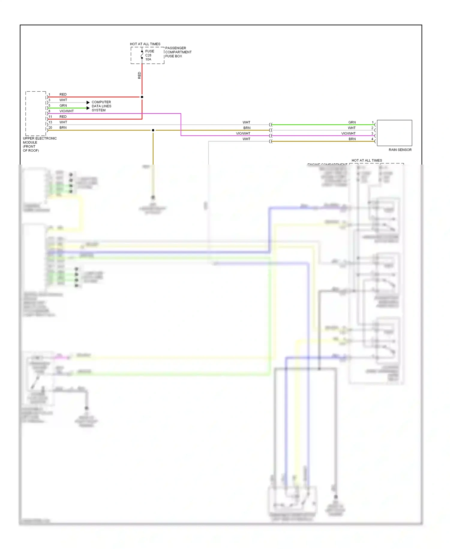 Volvo V70 II (2000-2004) rain sensor wiring diagram  (1 of 2)