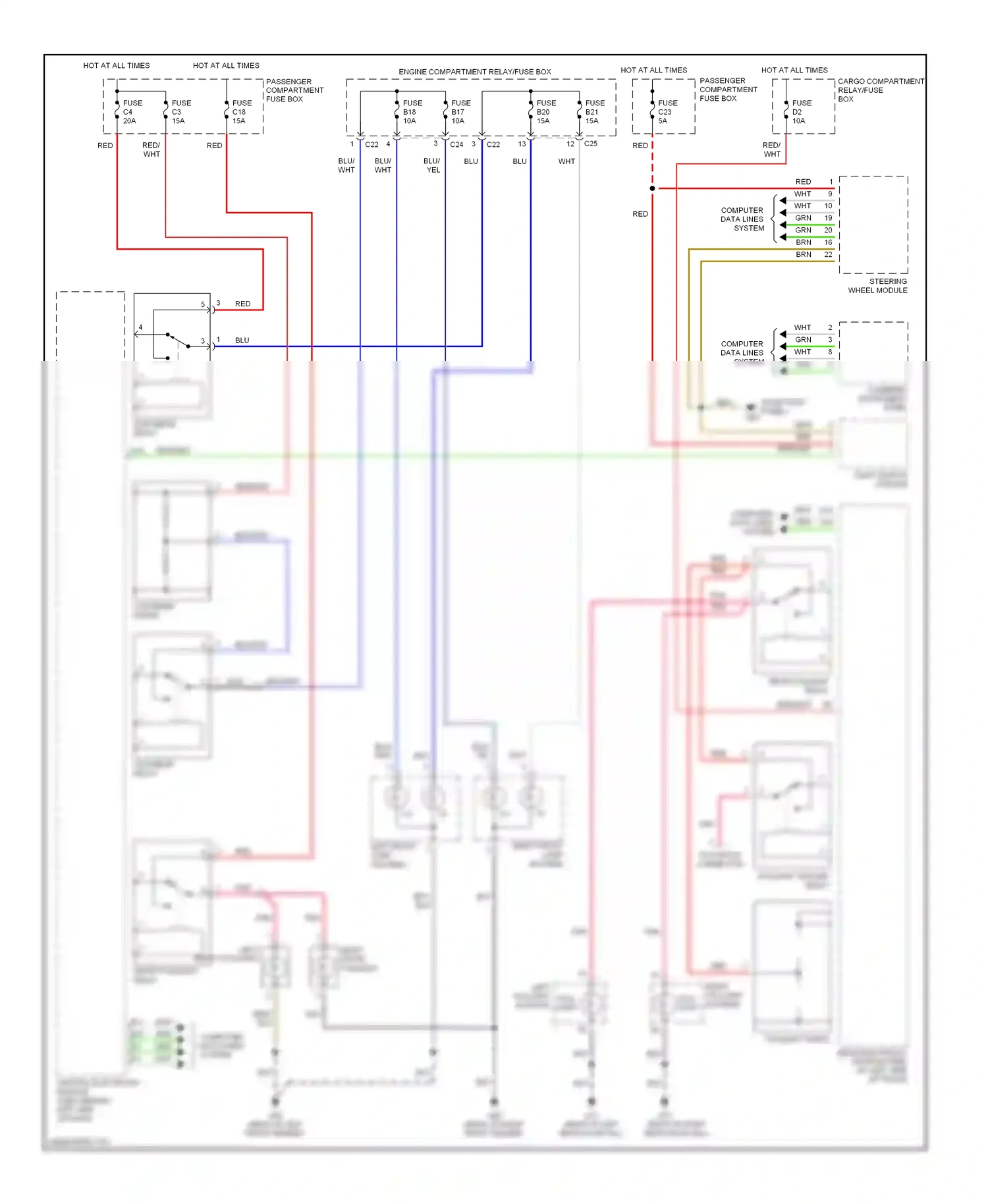 Volvo V70 II (2000-2004) (right kick panel) wiring diagram  (8 of 16)