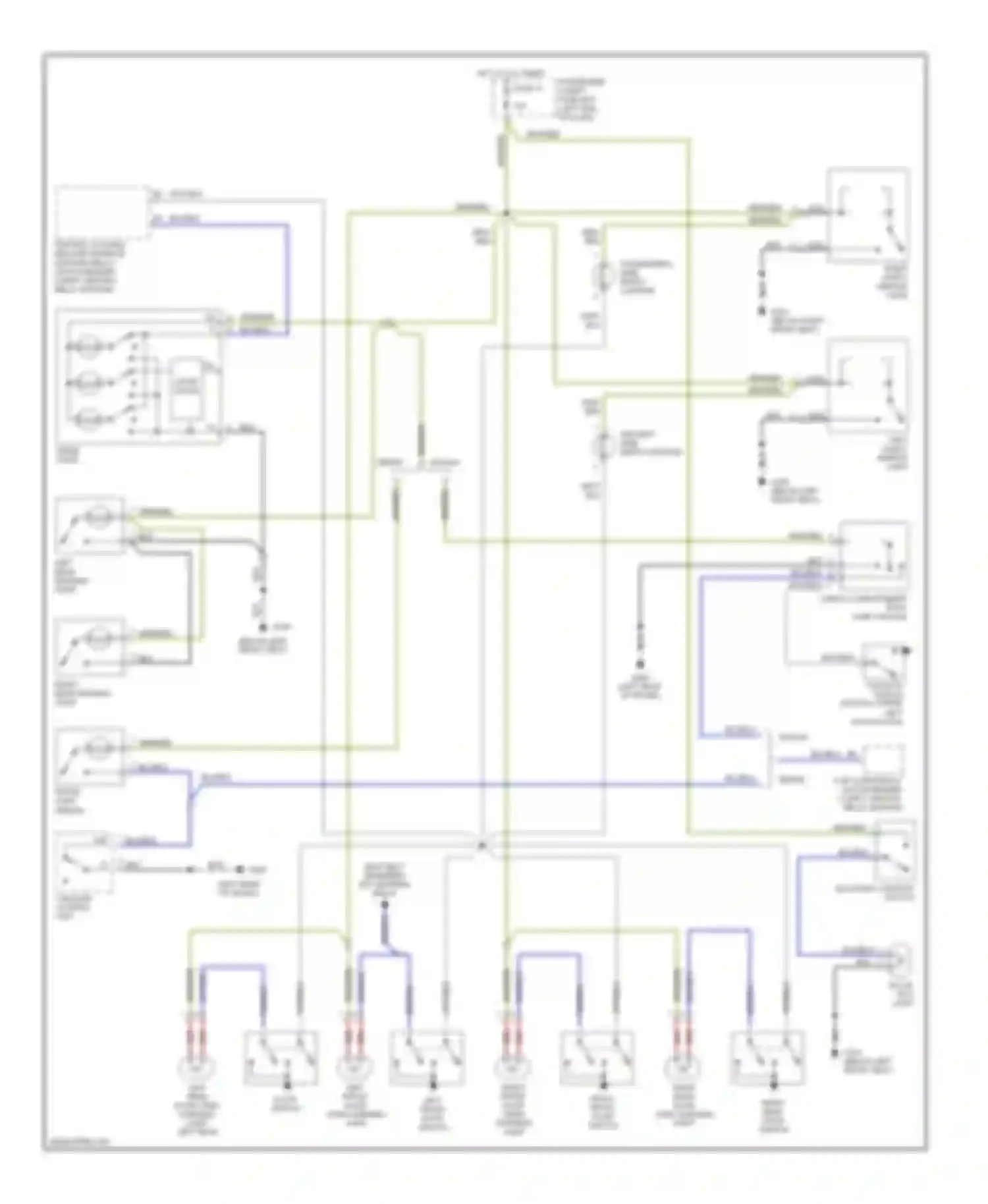 V90 Volvo I (1997-2000): Courtesy lamps circuit