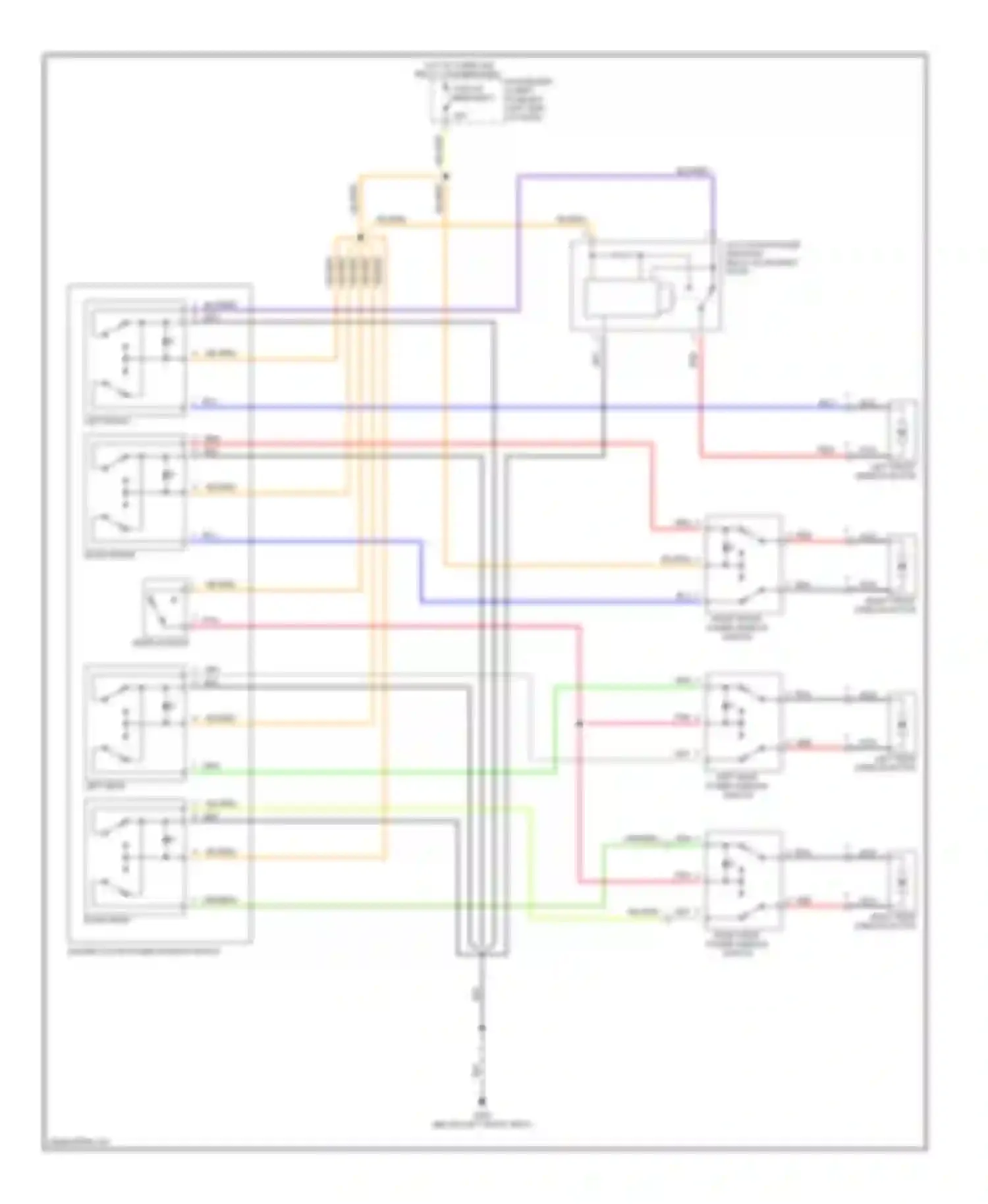 V90 Volvo I (1997-2000): Power window circuit