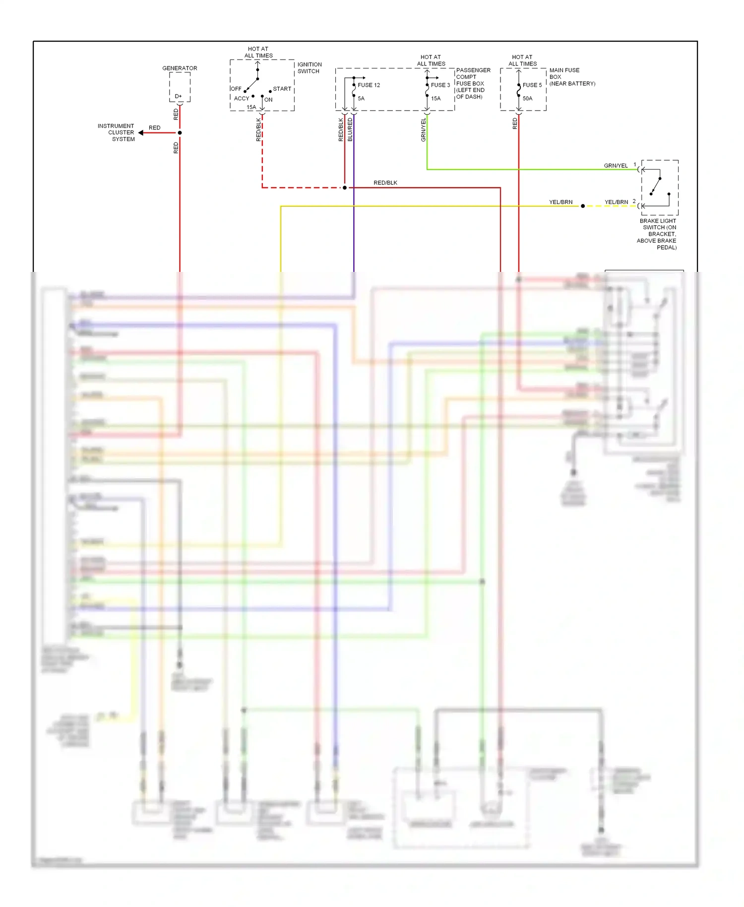 Volvo V90 I (1997-2000) ignition switch wiring diagram  (1 of 11)