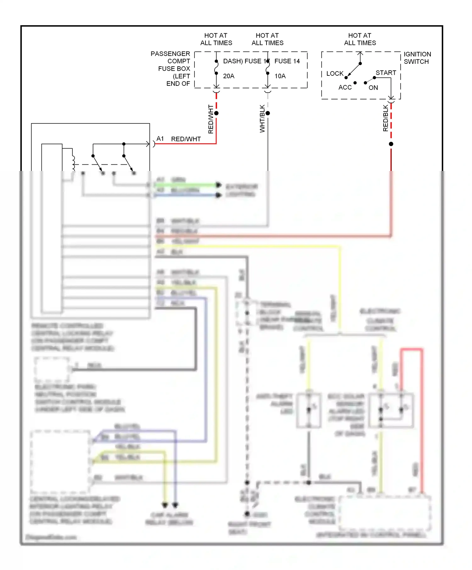 Volvo V90 I (1997-2000) ignition switch wiring diagram  (7 of 11)