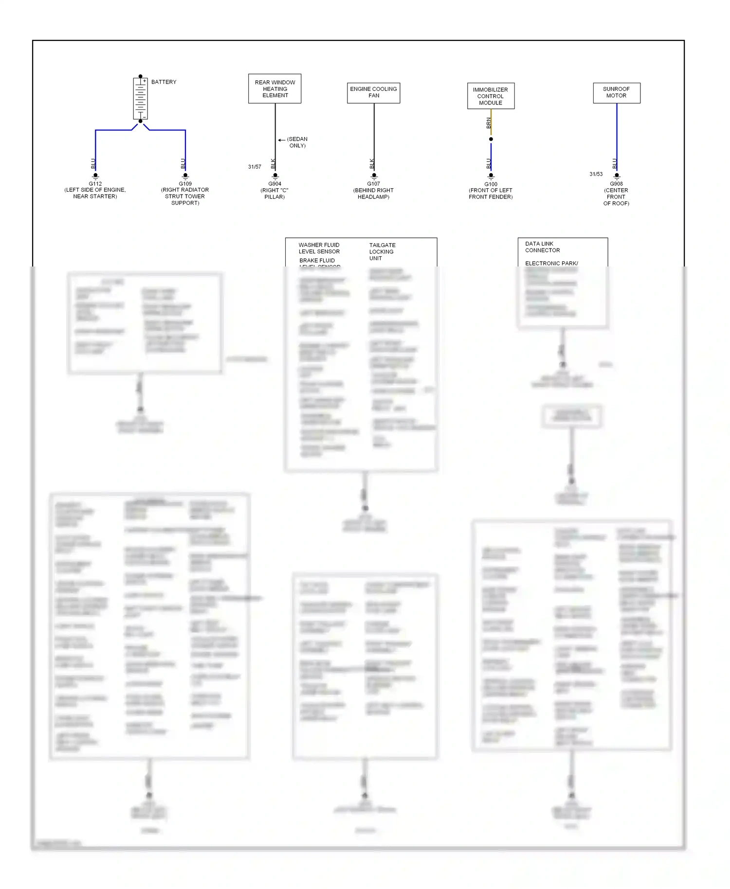 Volvo V90 I (1997-2000) light switch wiring diagram  (2 of 4)