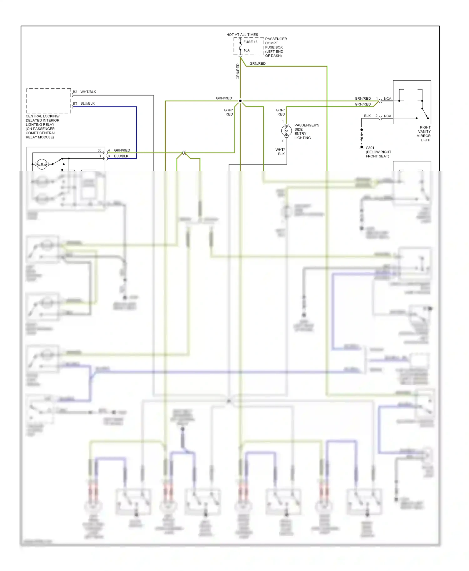 Volvo V90 I (1997-2000) tailgate switch wiring diagram  (1 of 1)