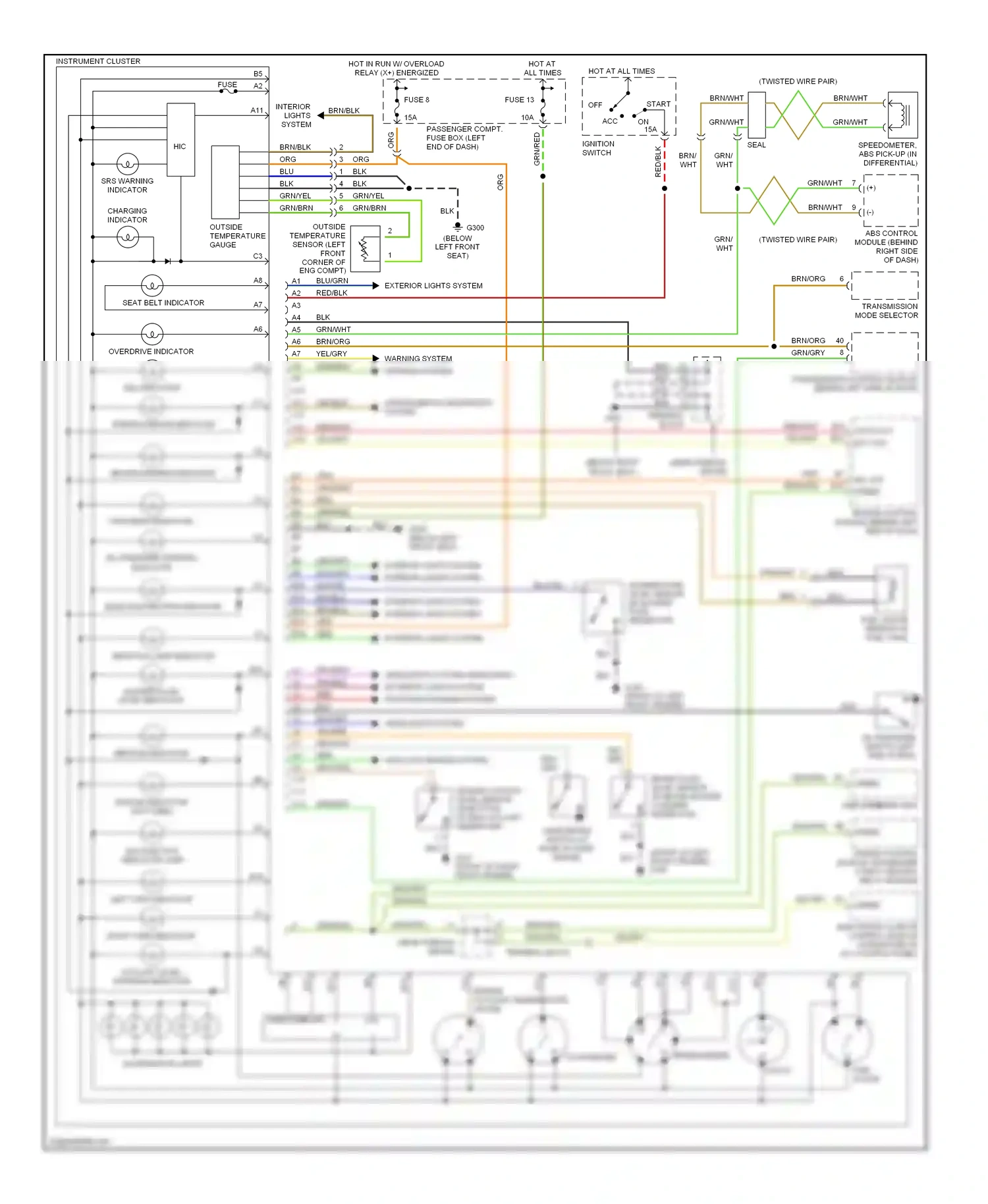 Volvo V90 I (1997-2000) warning system warning system wiring diagram  (1 of 1)