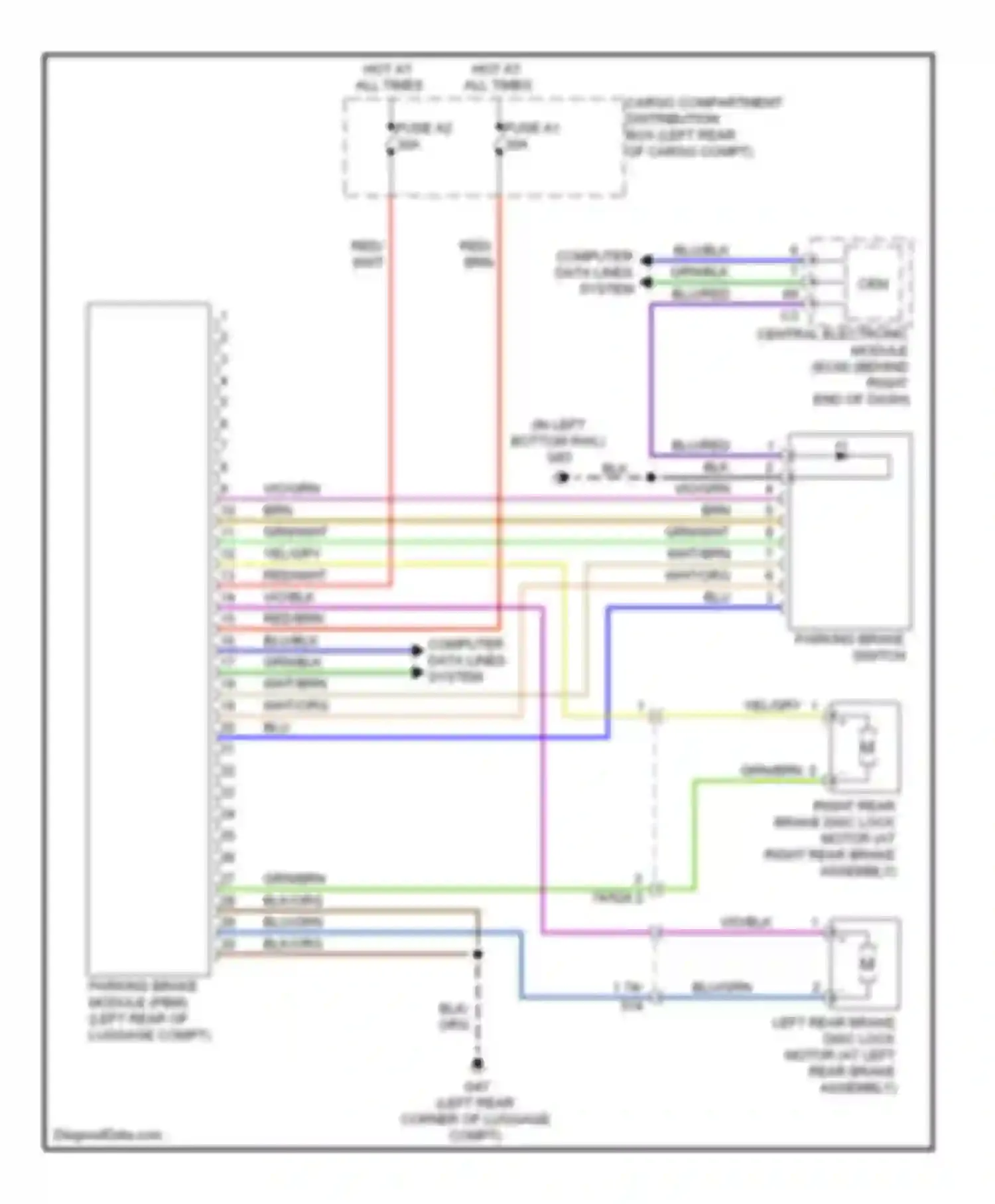 XC60 Volvo I (2008-2013): Park brake release circuit