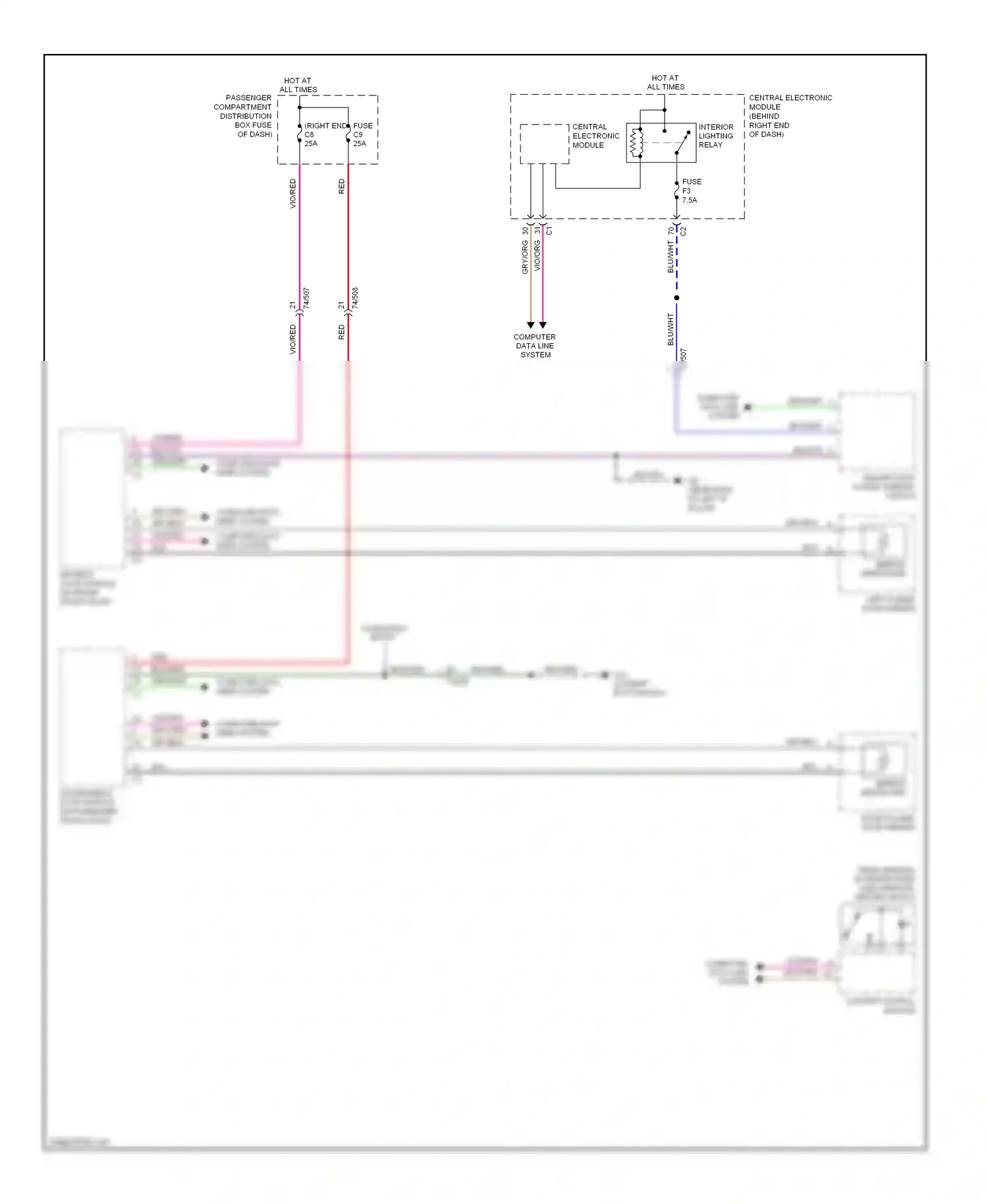 Volvo XC60 I (2008-2013) computer data line wiring diagram  (1 of 1)