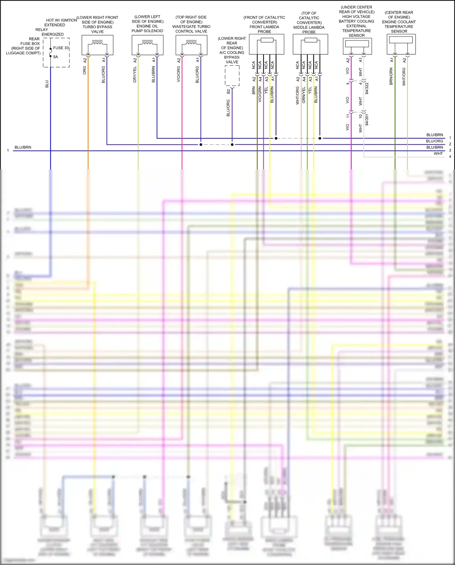 Volvo XC60 II facelift (2021-2024) middle lambda probe wiring diagram  (3 of 3)