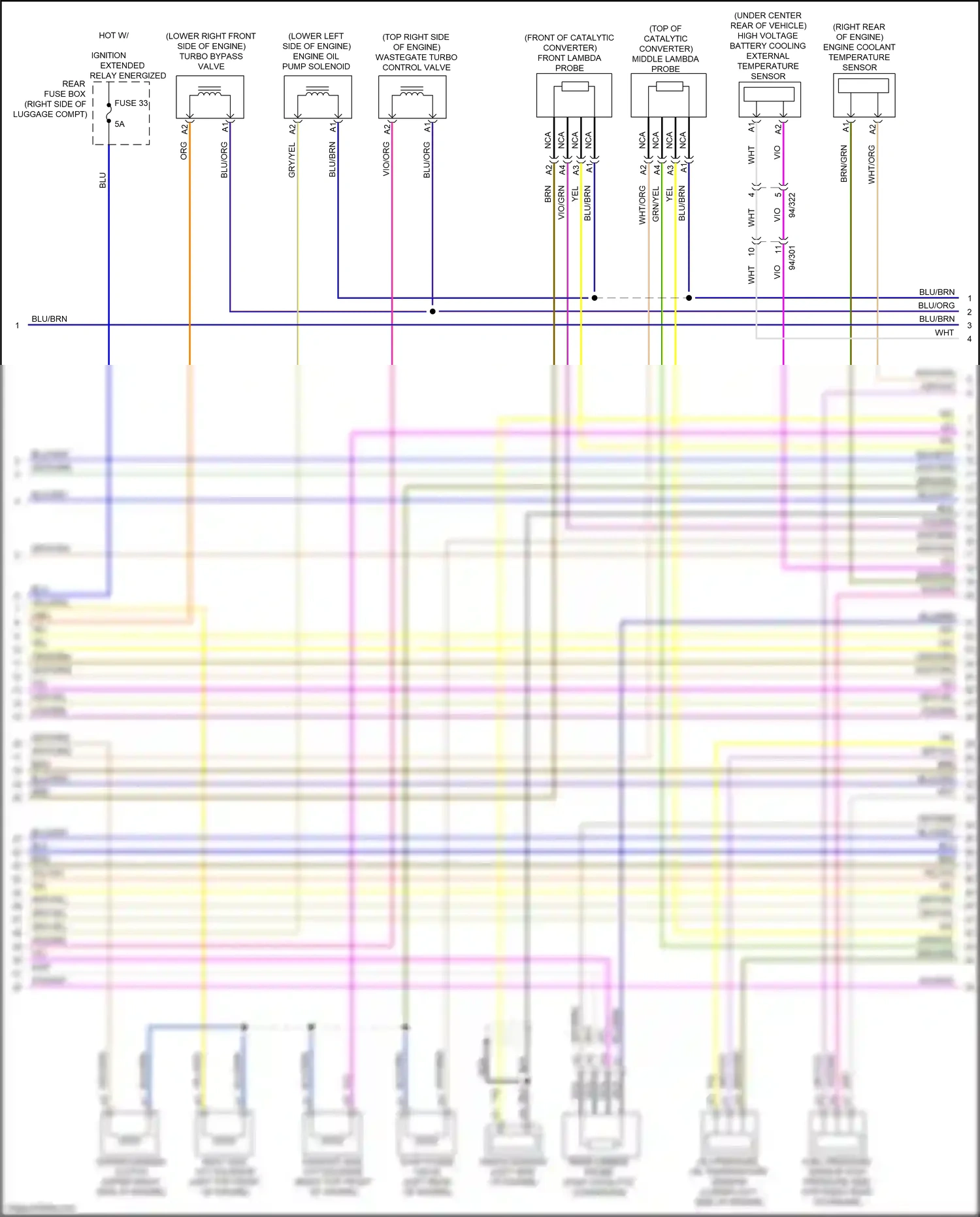 Volvo XC60 II (2017-2021) front lambda probe wiring diagram  (2 of 3)