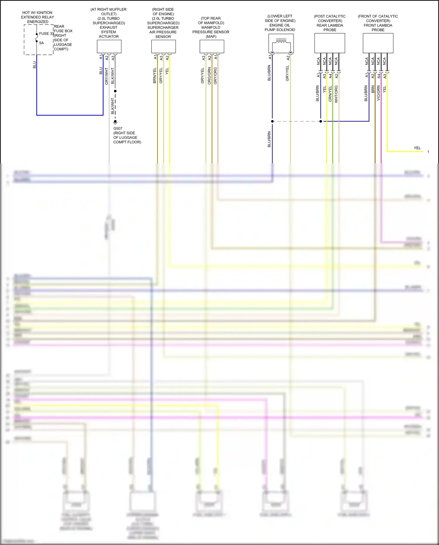 Volvo XC60 II (2017-2021) front lambda probe wiring diagram  (1 of 3)