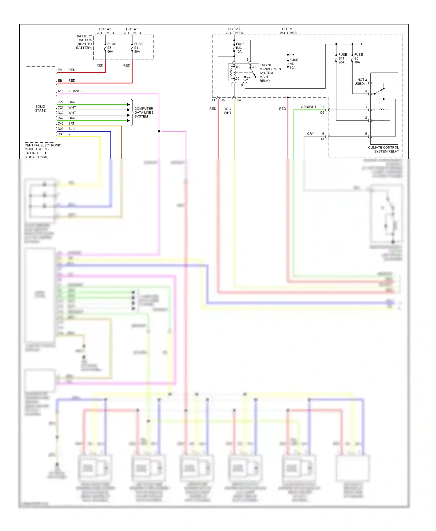 Volvo XC70 I facelift (2004-2007) climate control module wiring diagram  (3 of 10)