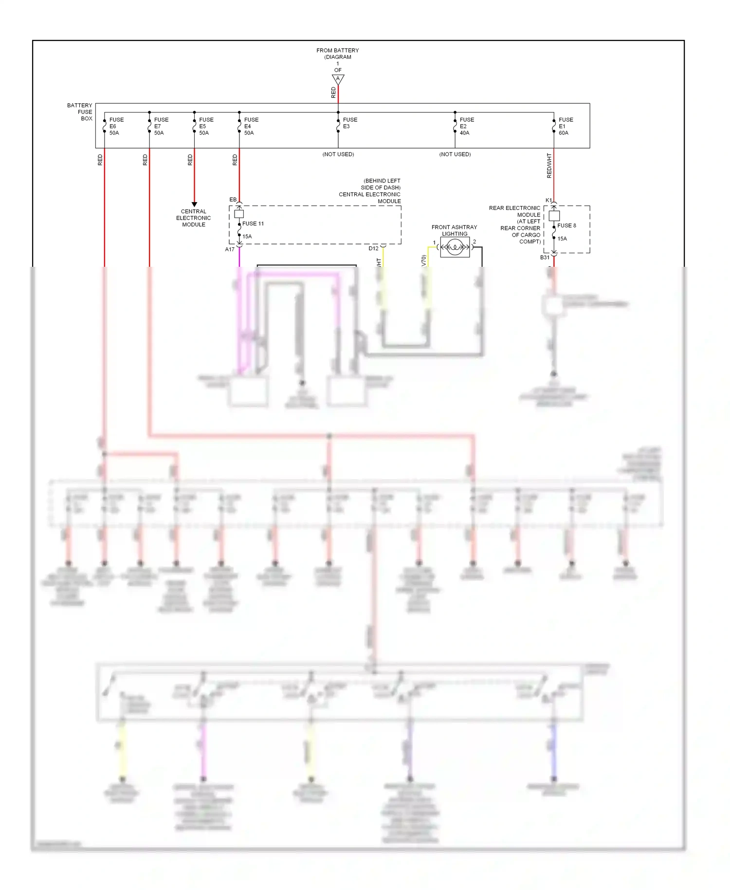 Volvo XC70 I facelift (2004-2007) upper electronic module wiring diagram  (3 of 3)