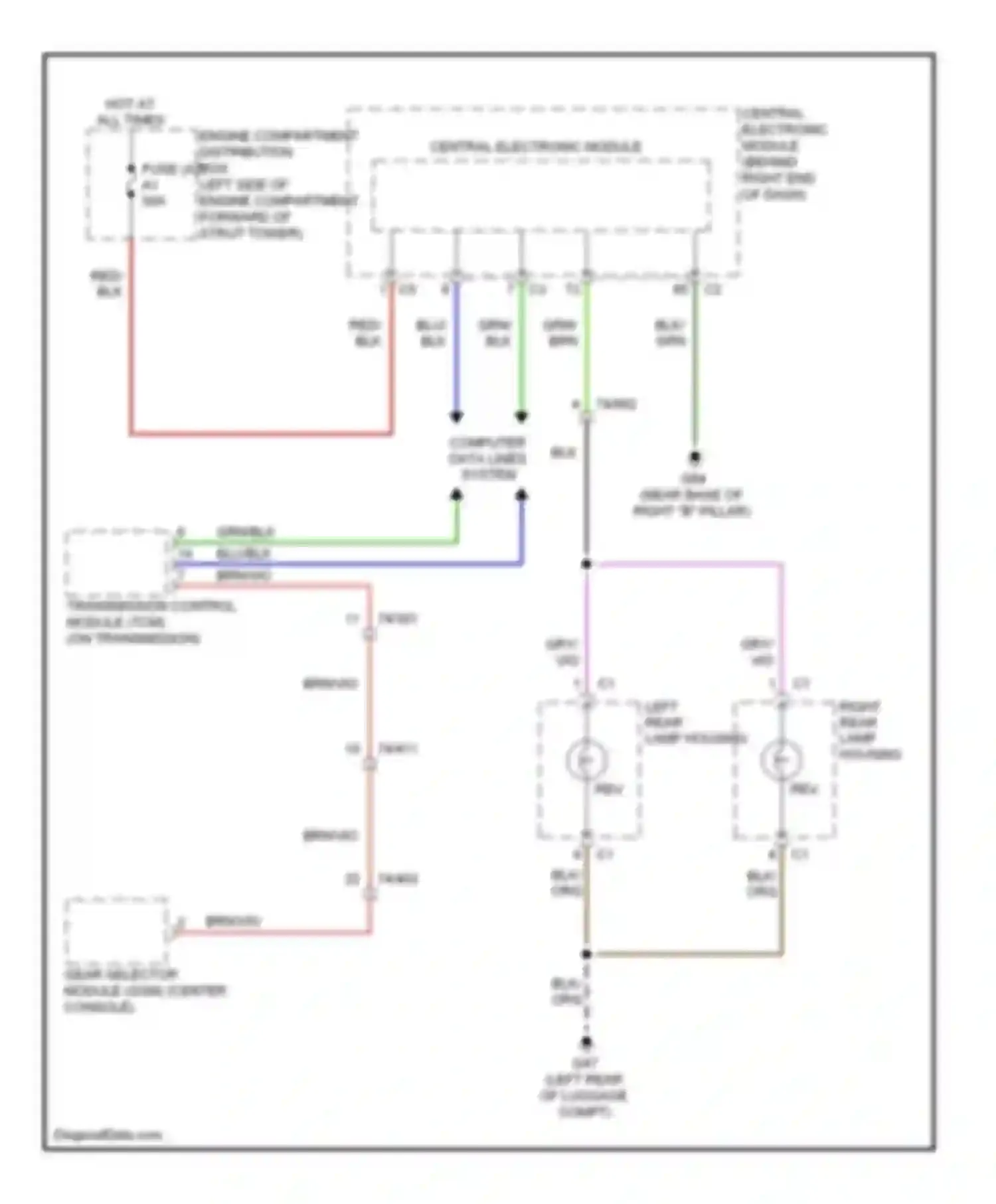 Wiring diagram engine compartment distribution box for Volvo XC70 II facelift (2013-2016) (2 of 7)