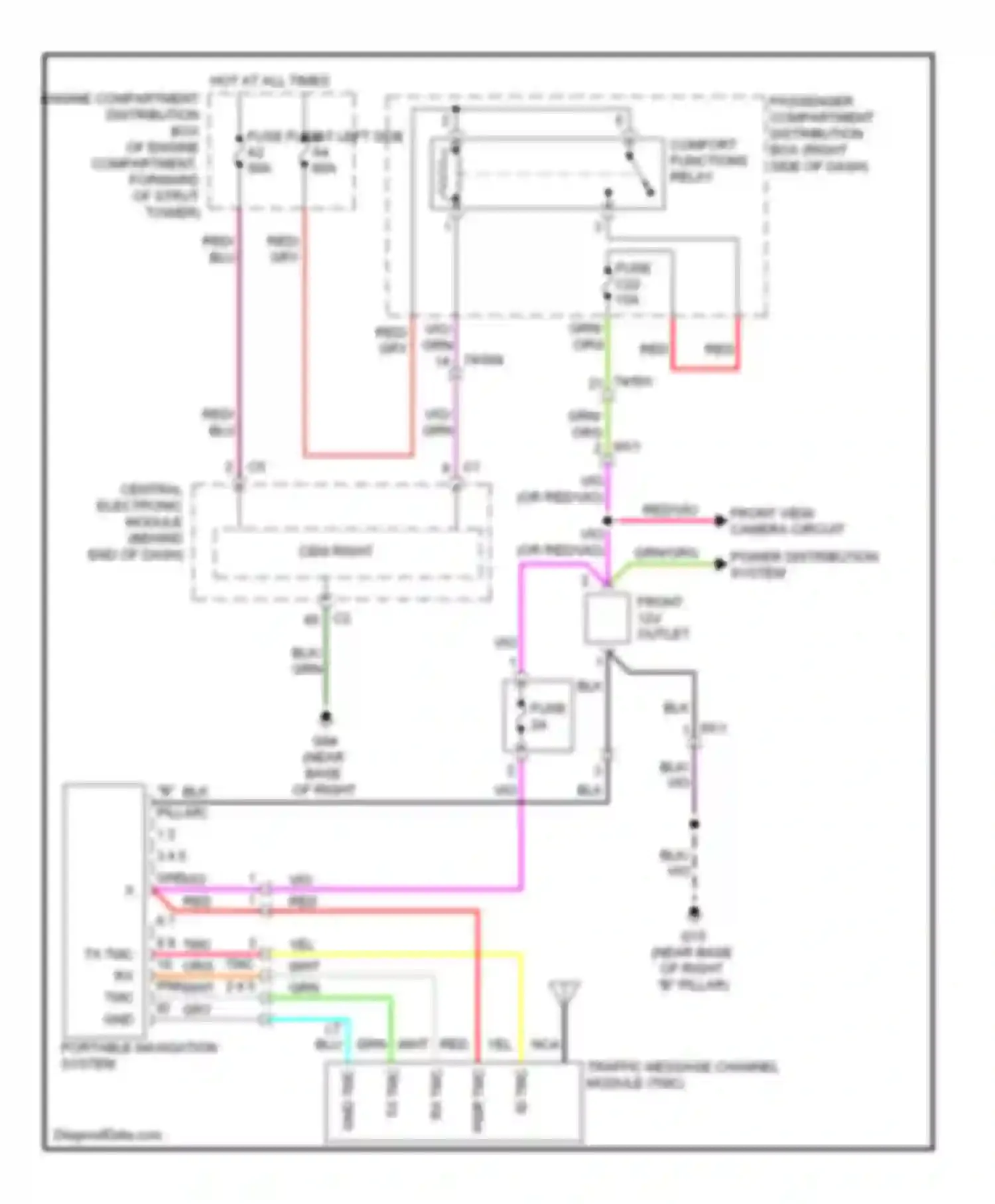 Wiring diagram engine compartment distribution box for Volvo XC70 II facelift (2013-2016) (5 of 7)