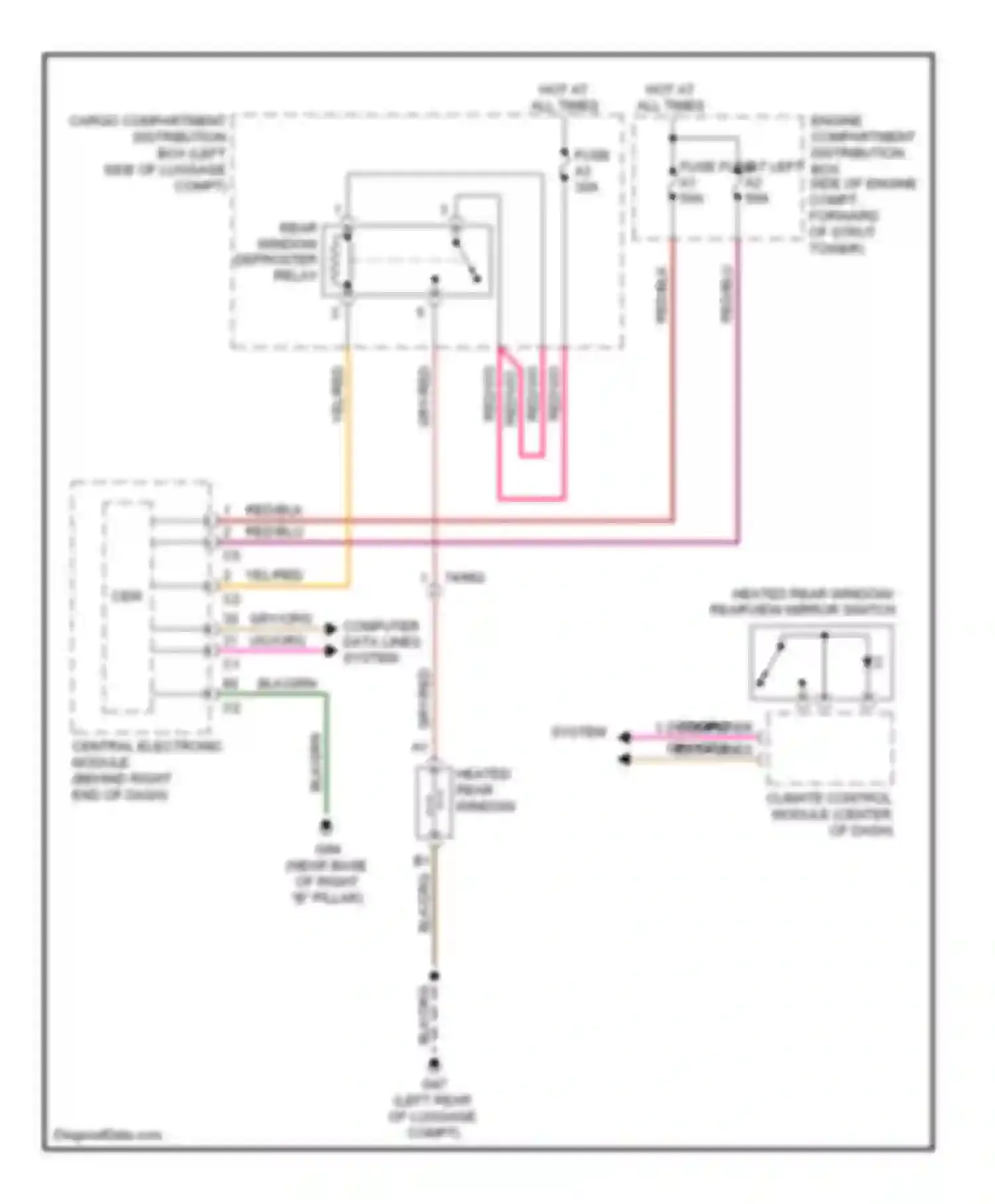 Wiring diagram engine compartment distribution box for Volvo XC70 II facelift (2013-2016) (6 of 7)