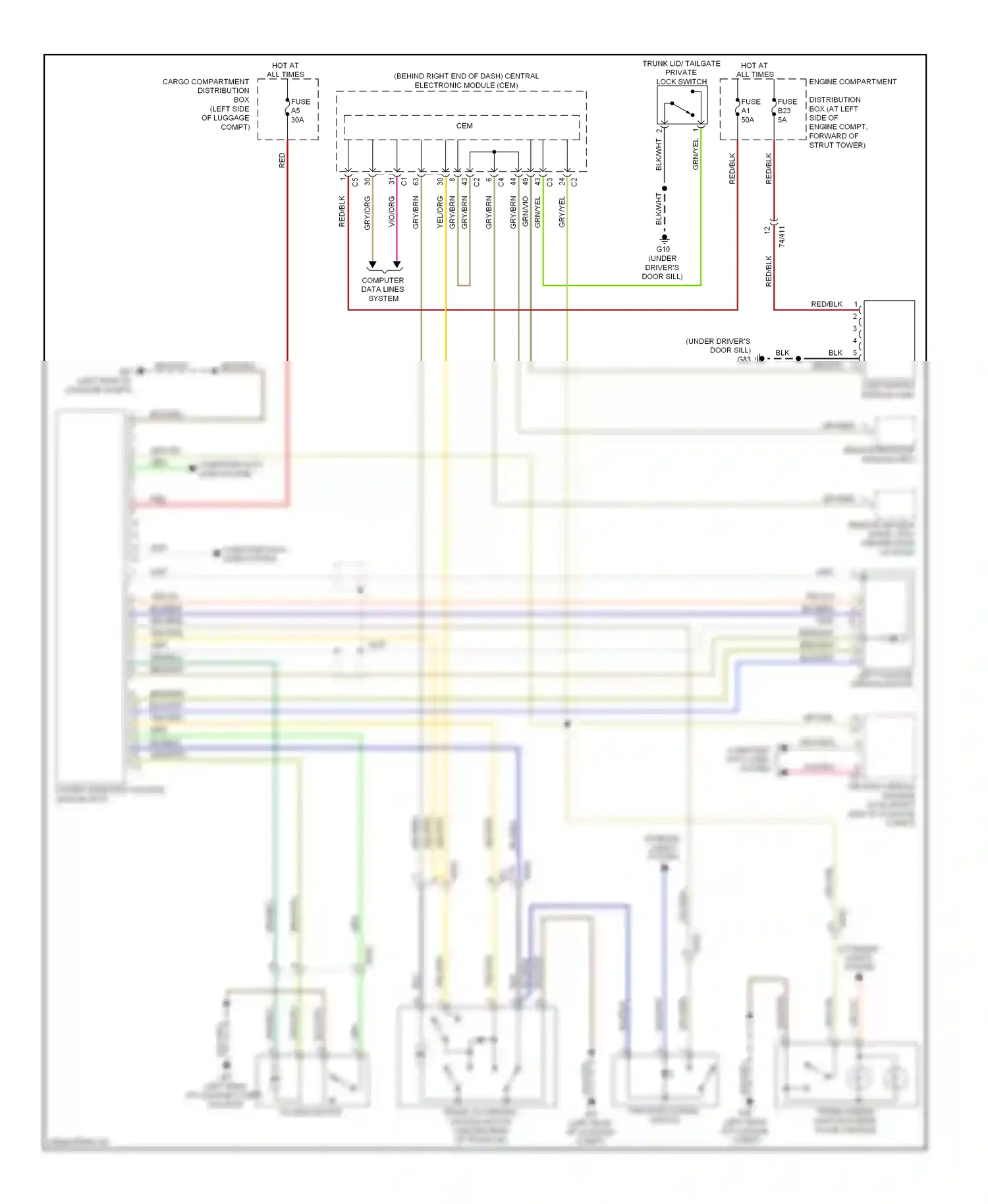 Volvo XC70 II facelift (2013-2016) (engine compartment) wiring diagram  (2 of 2)