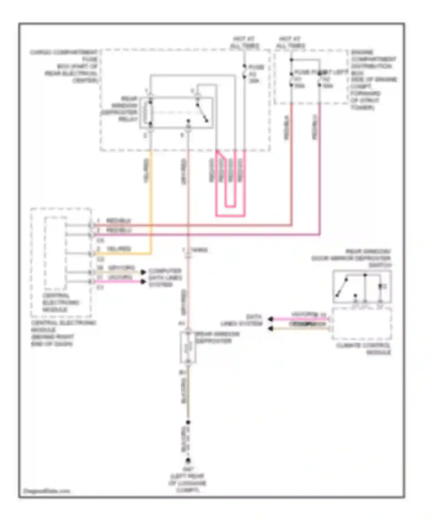 XC70 Volvo II (2007-2013): Rear defogger circuit