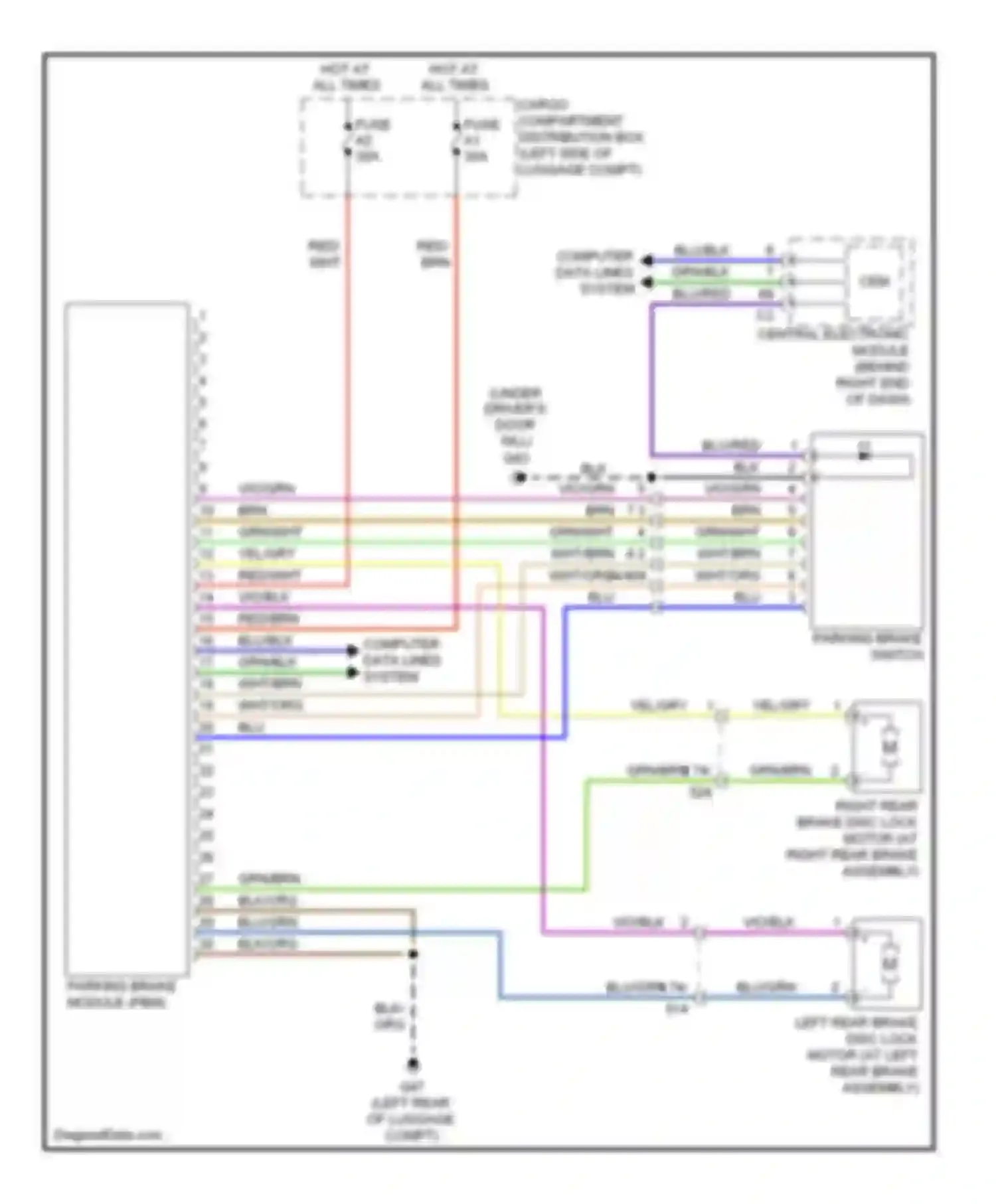 XC70 Volvo II (2007-2013): Park brake release circuit