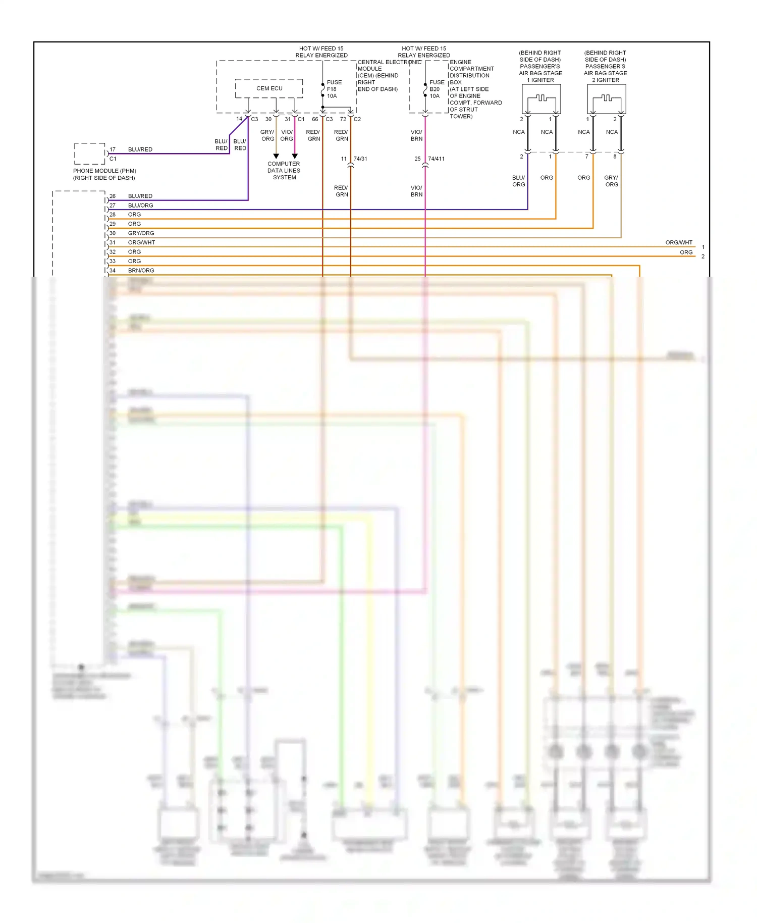 Volvo XC70 II (2007-2013) ceiling light switch unit wiring diagram  (3 of 3)
