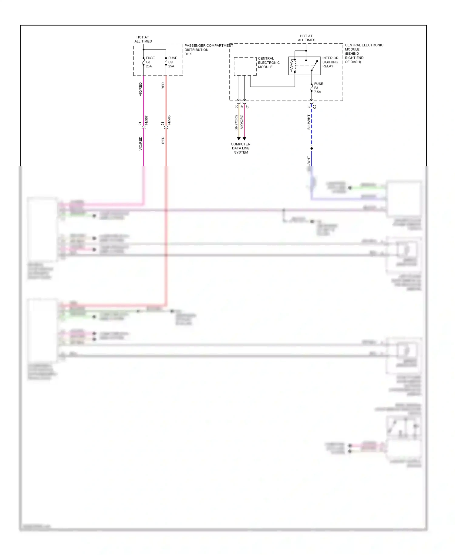 Volvo XC70 II (2007-2013) computer data line wiring diagram  (1 of 1)