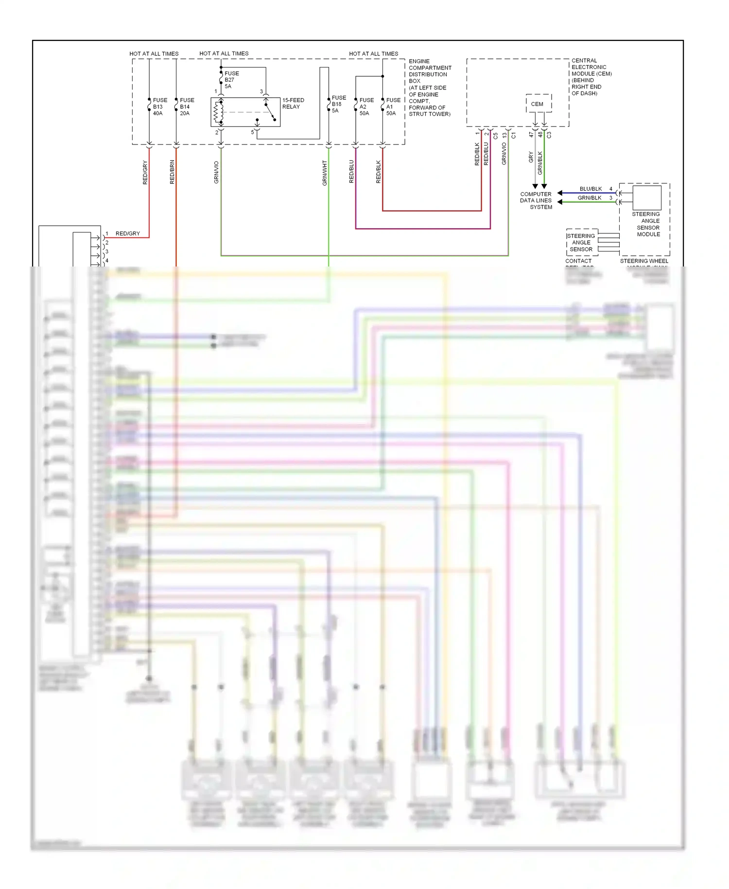 Volvo XC70 II (2007-2013) steering angle sensor wiring diagram  (1 of 1)