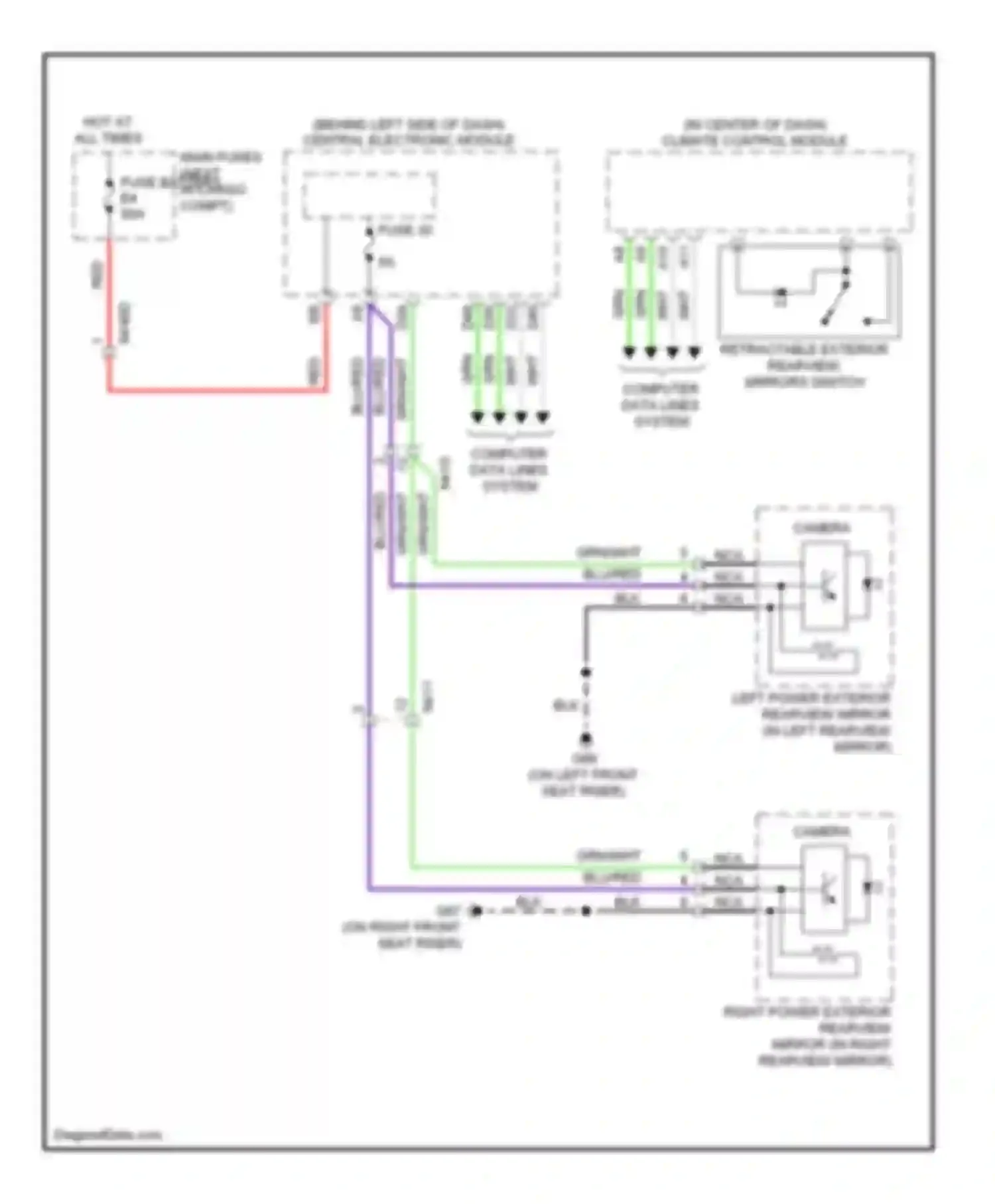 XC90 Volvo I facelift (2006-2014): Blind spot information system circuit