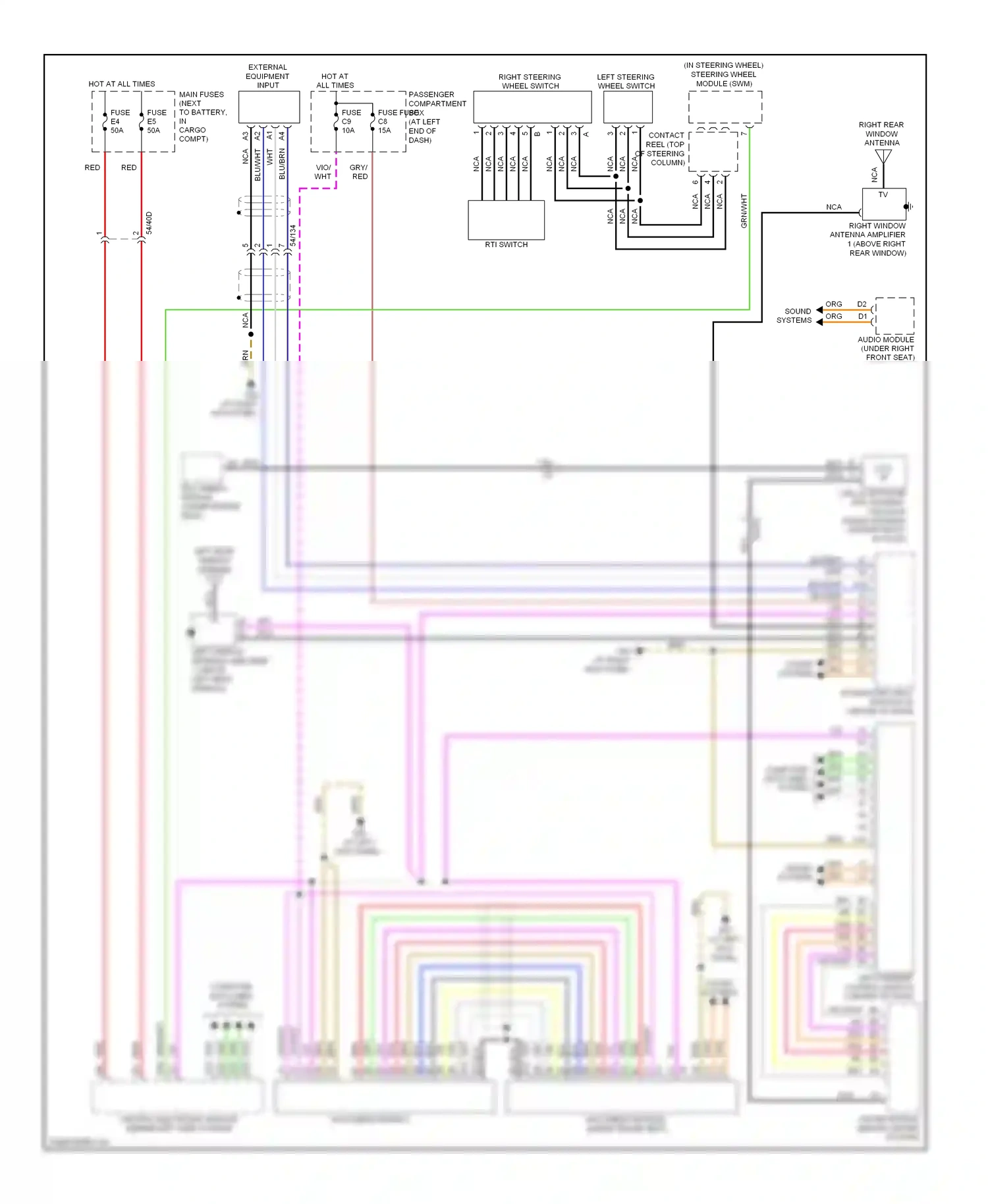 Wiring diagram external equipment input for Volvo XC90 I facelift (2006-2014) (1 of 2)