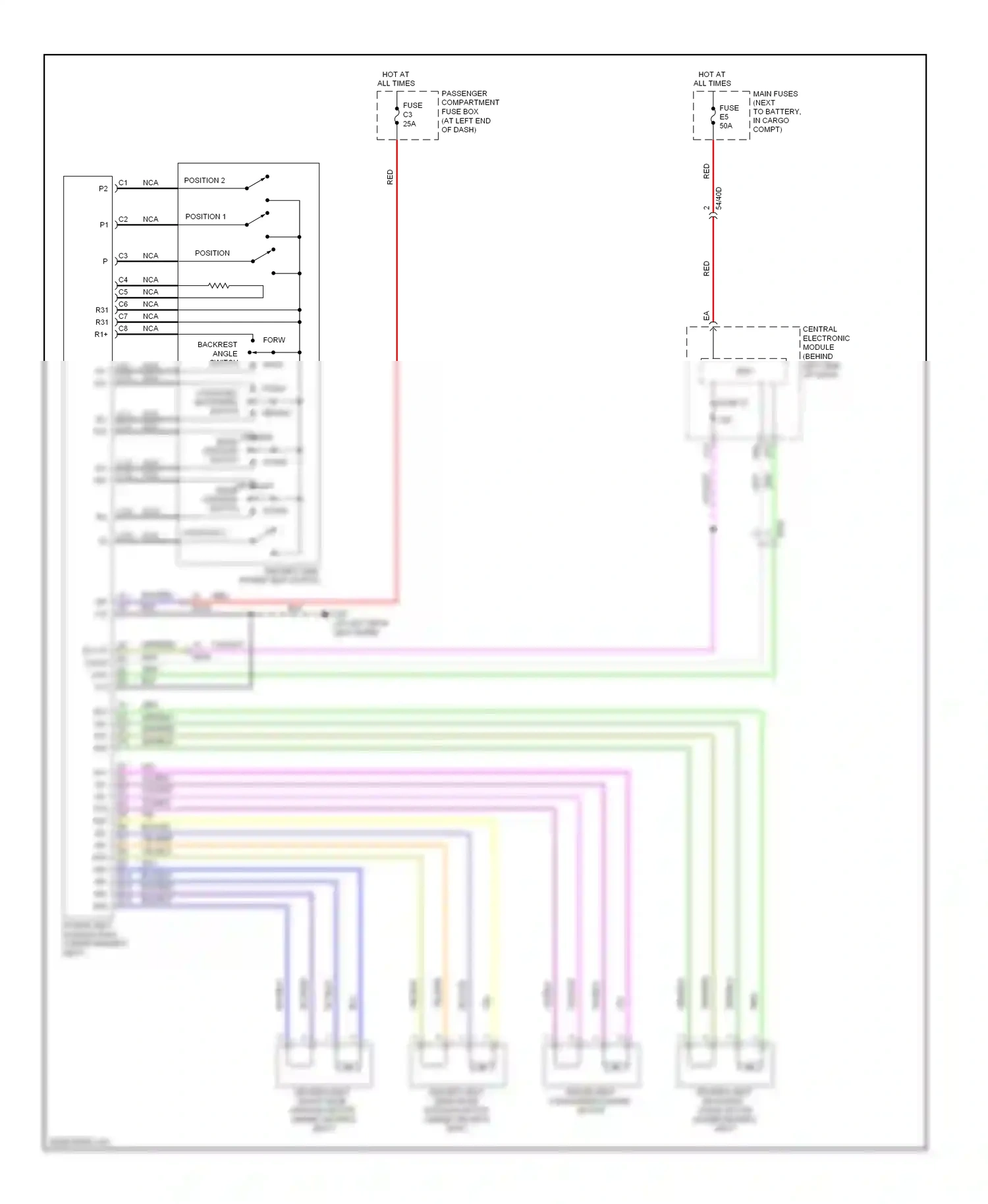 Wiring diagram forward/ backward switch for Volvo XC90 I facelift (2006-2014) (1 of 2)
