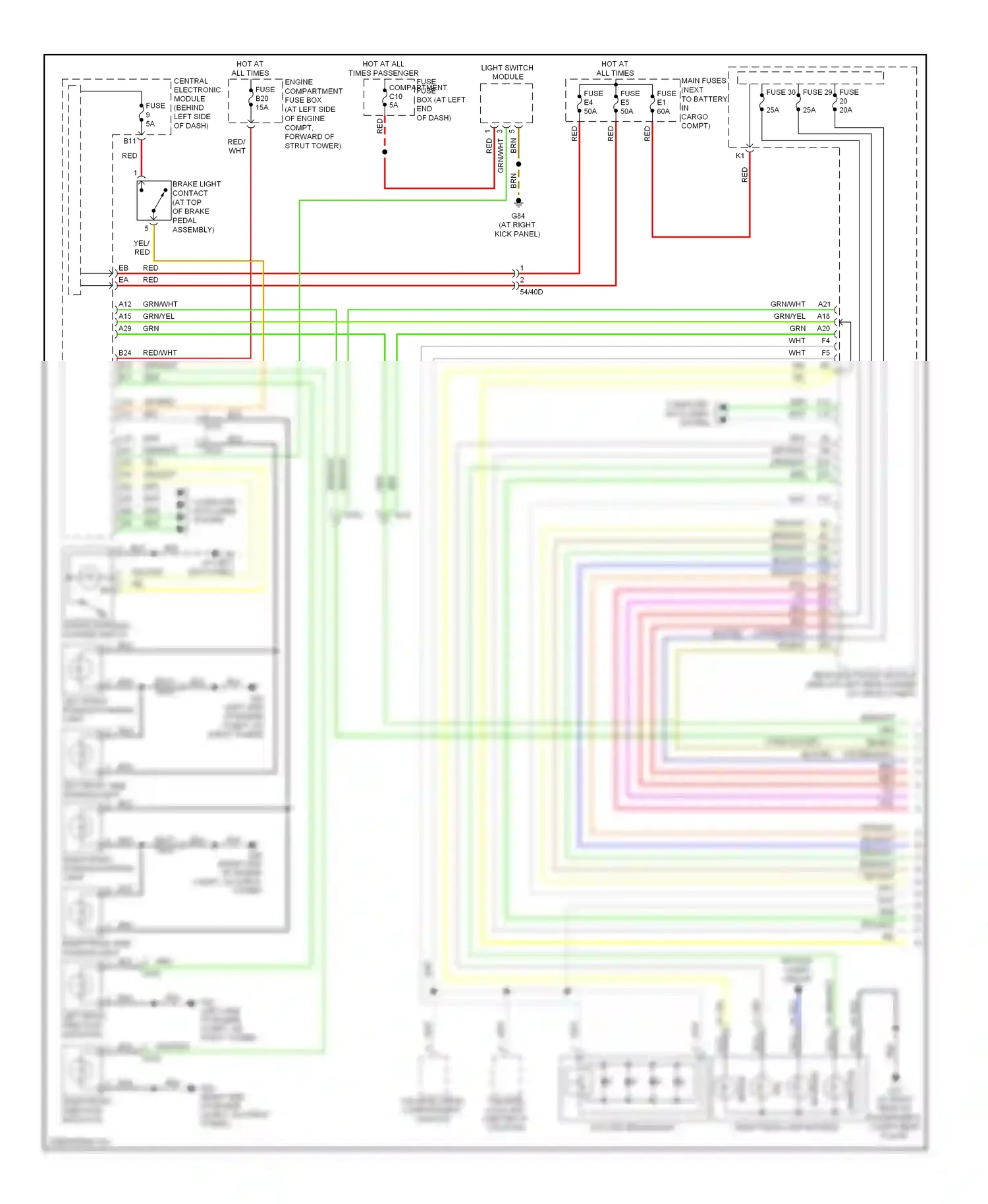 Wiring diagram hazard warning flasher switch for Volvo XC90 I facelift (2006-2014) (1 of 1)