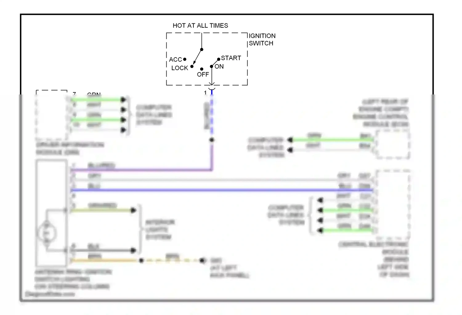 Wiring diagram ignition switch for Volvo XC90 I facelift (2006-2014) (2 of 7)