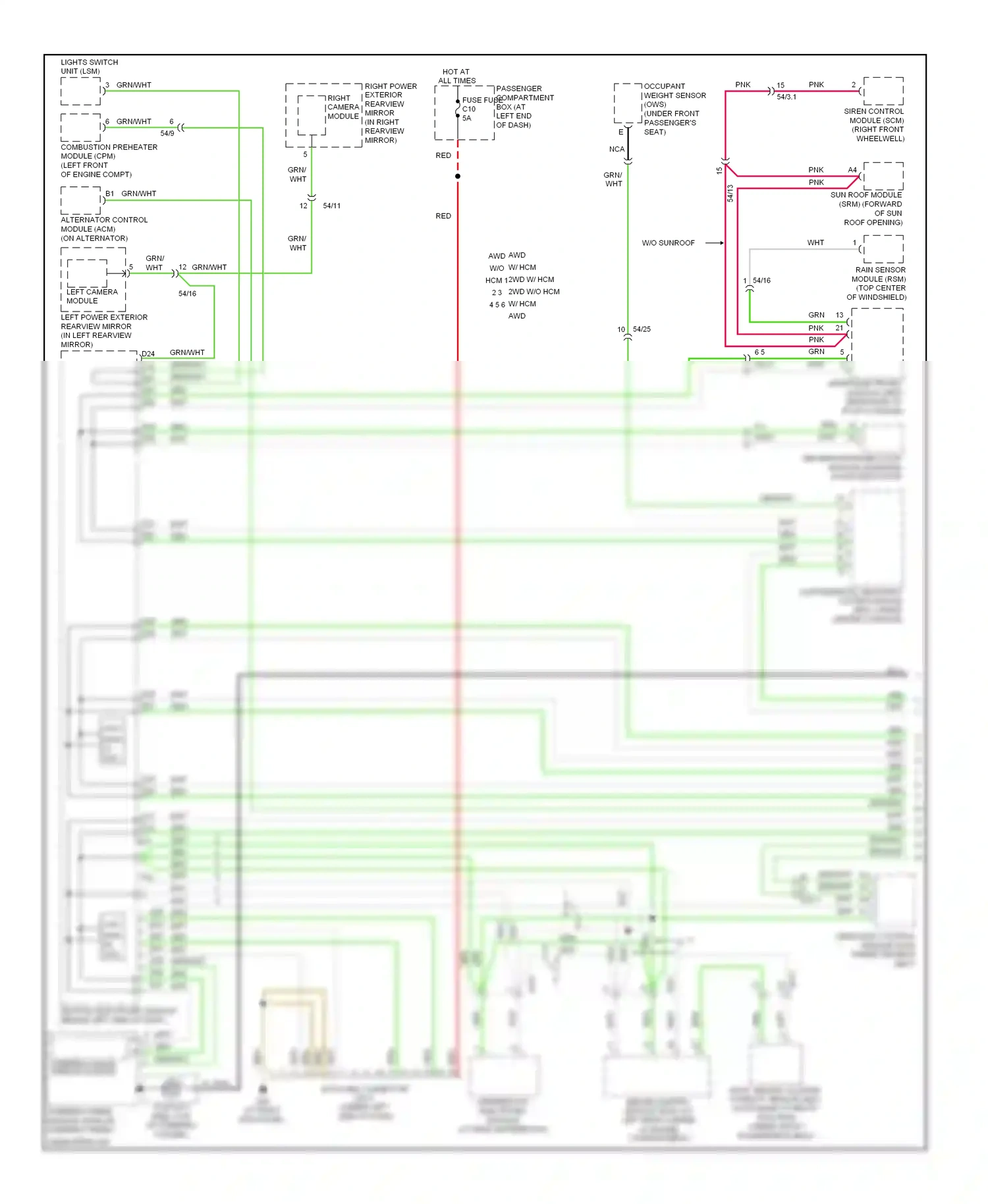 Wiring diagram passenger compartment) for Volvo XC90 I facelift (2006-2014) (1 of 4)