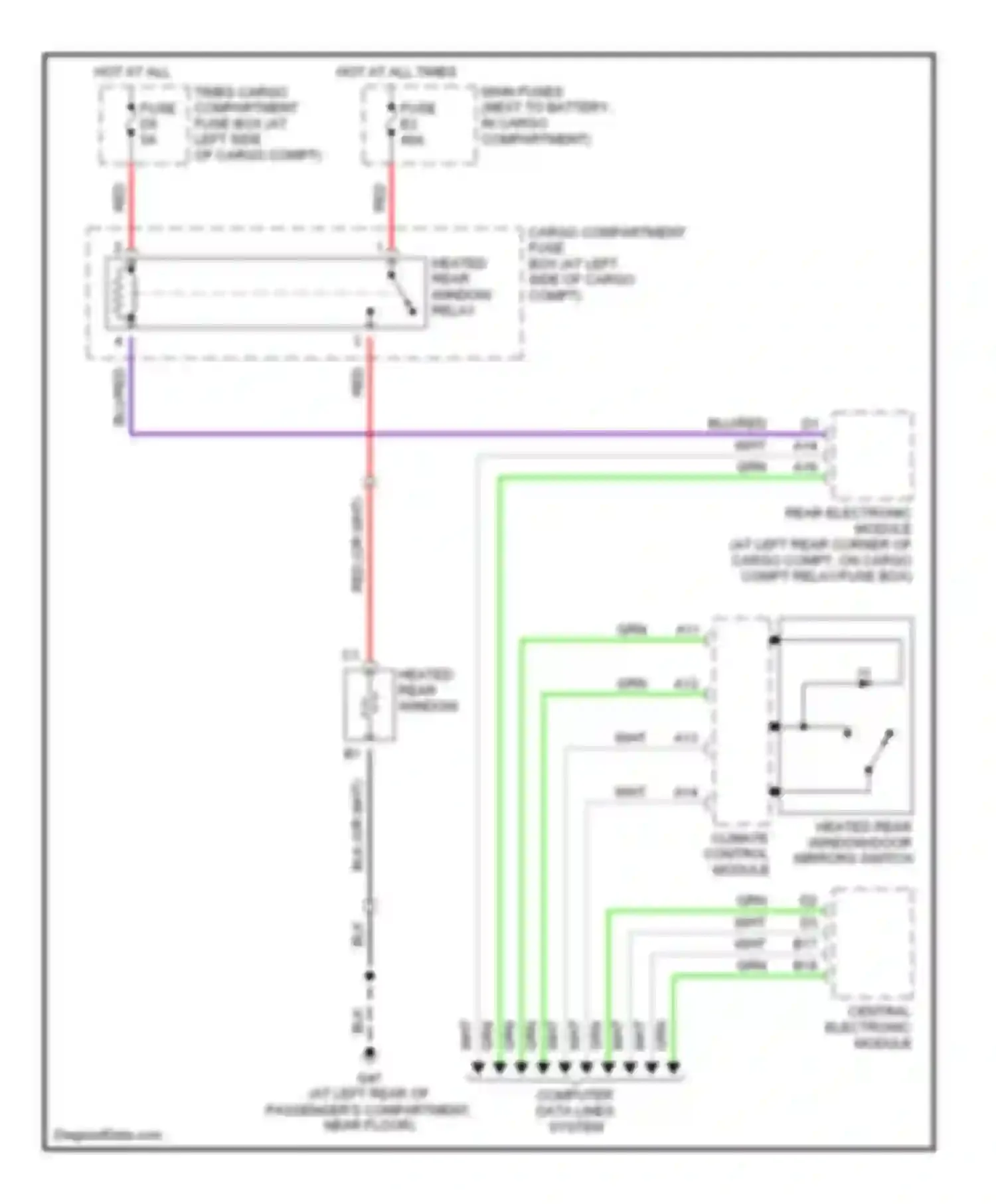 XC90 Volvo I (2002-2006): Rear defogger circuit