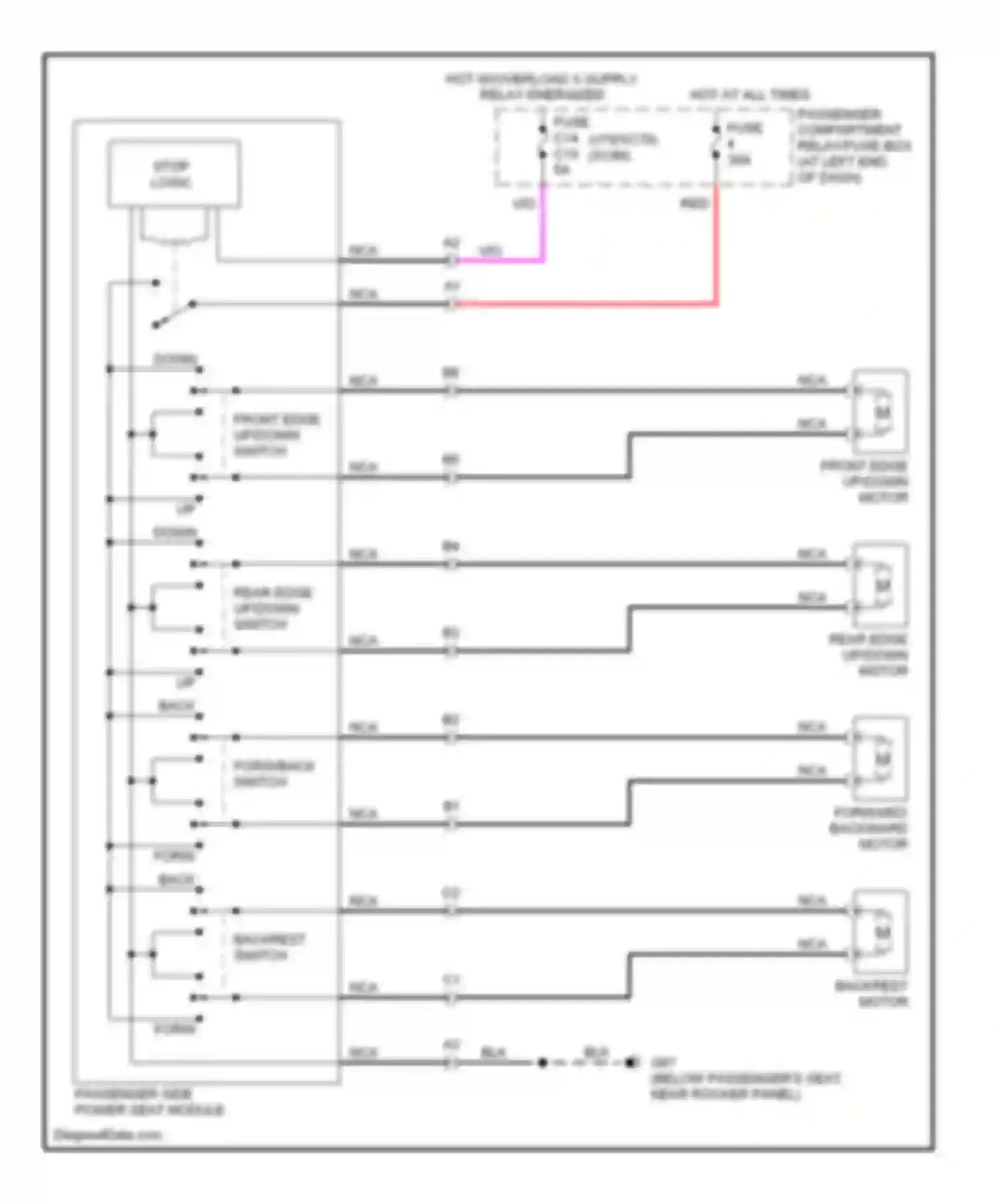 XC90 Volvo I (2002-2006): Passenger"s power seat circuit