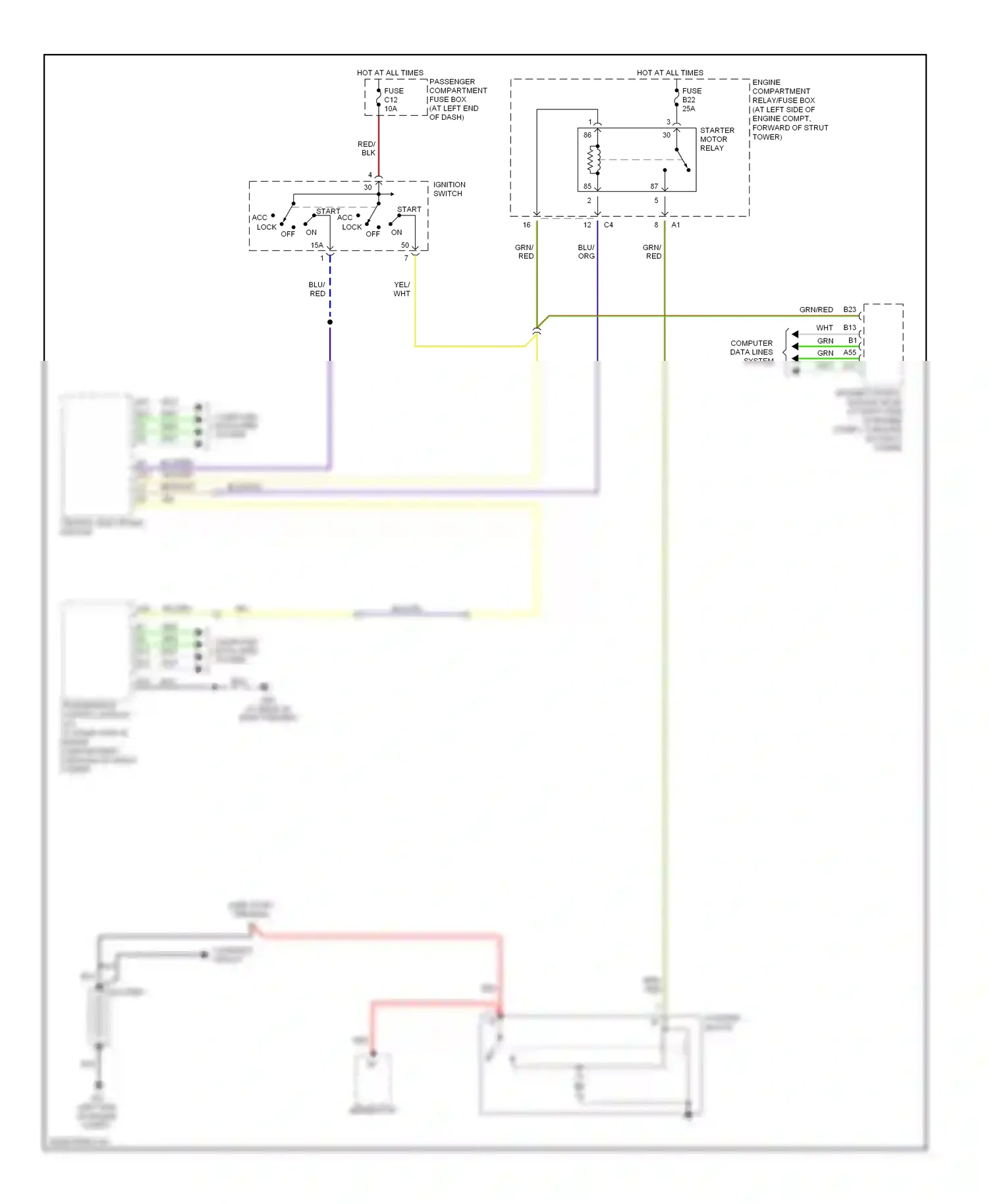 Wiring diagram blu/org for Volvo XC90 I (2002-2006) (1 of 3)