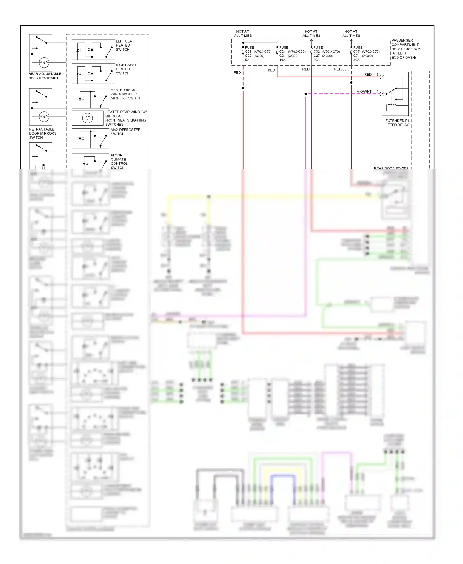 Wiring diagram climate control module for Volvo XC90 I (2002-2006) (6 of 11)