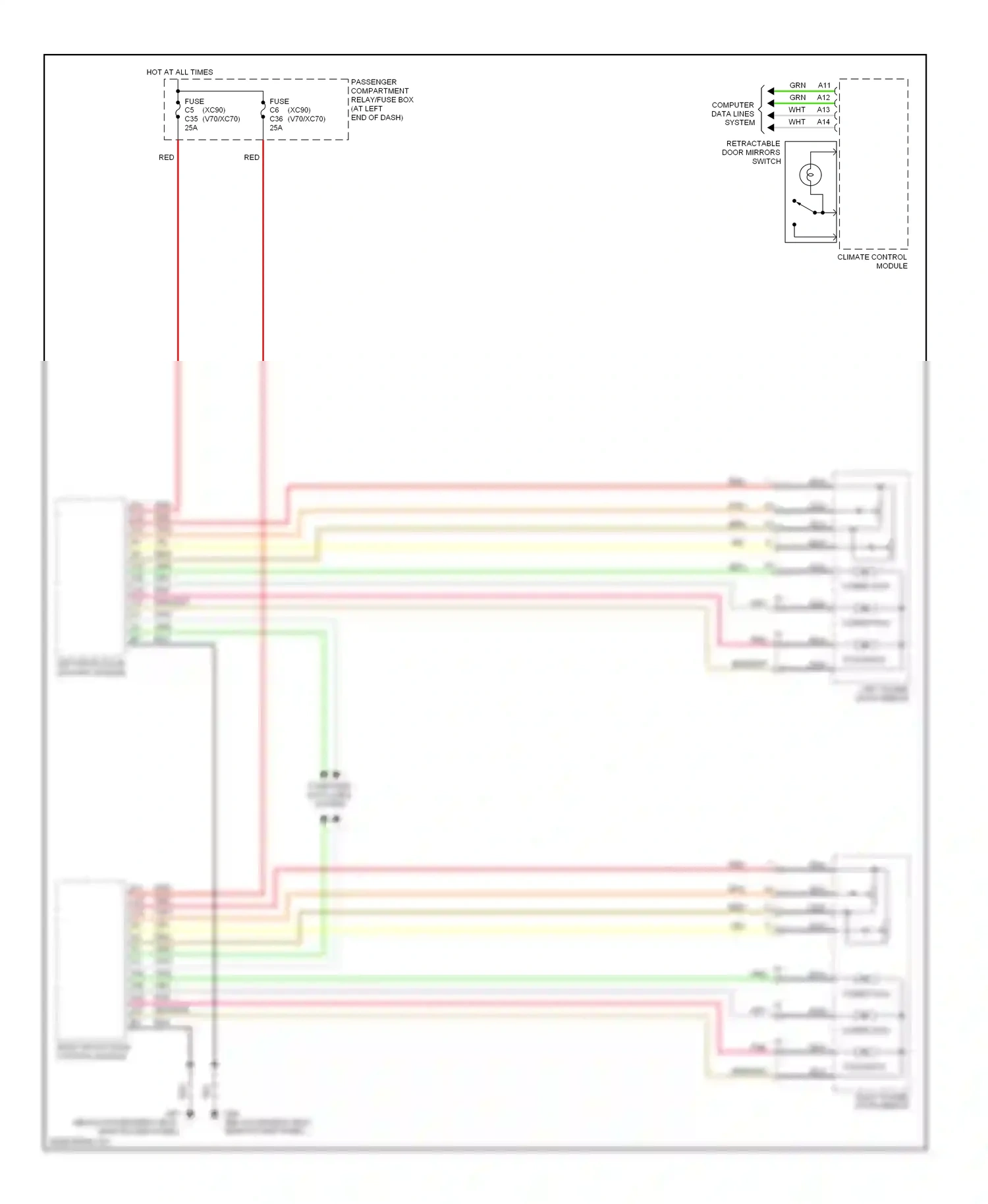 Wiring diagram climate control module for Volvo XC90 I (2002-2006) (7 of 11)