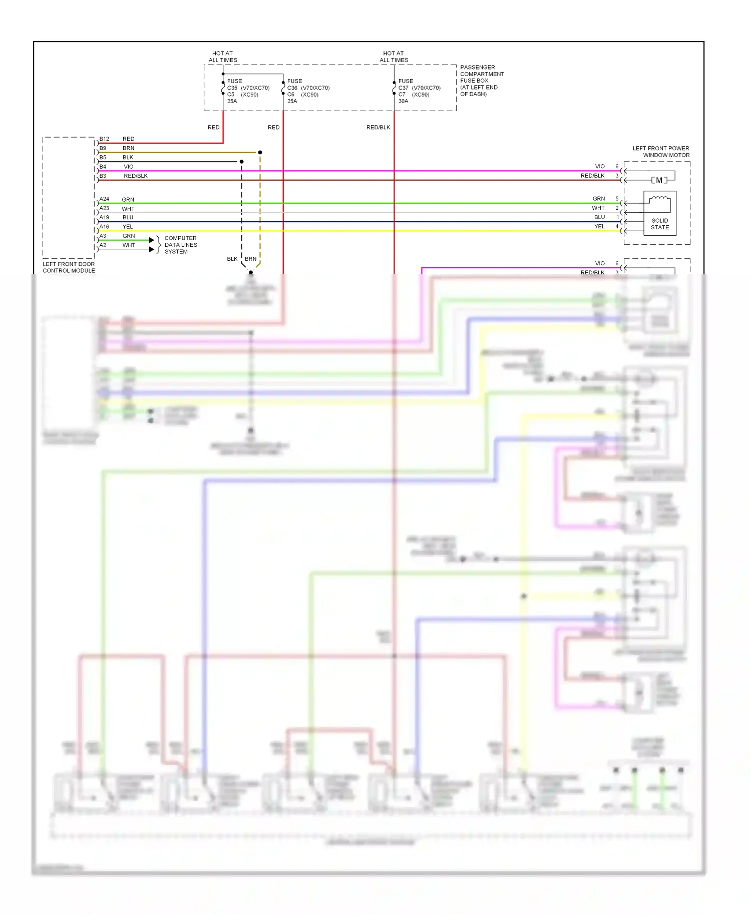 Wiring diagram red/blk for Volvo XC90 I (2002-2006) (12 of 12)