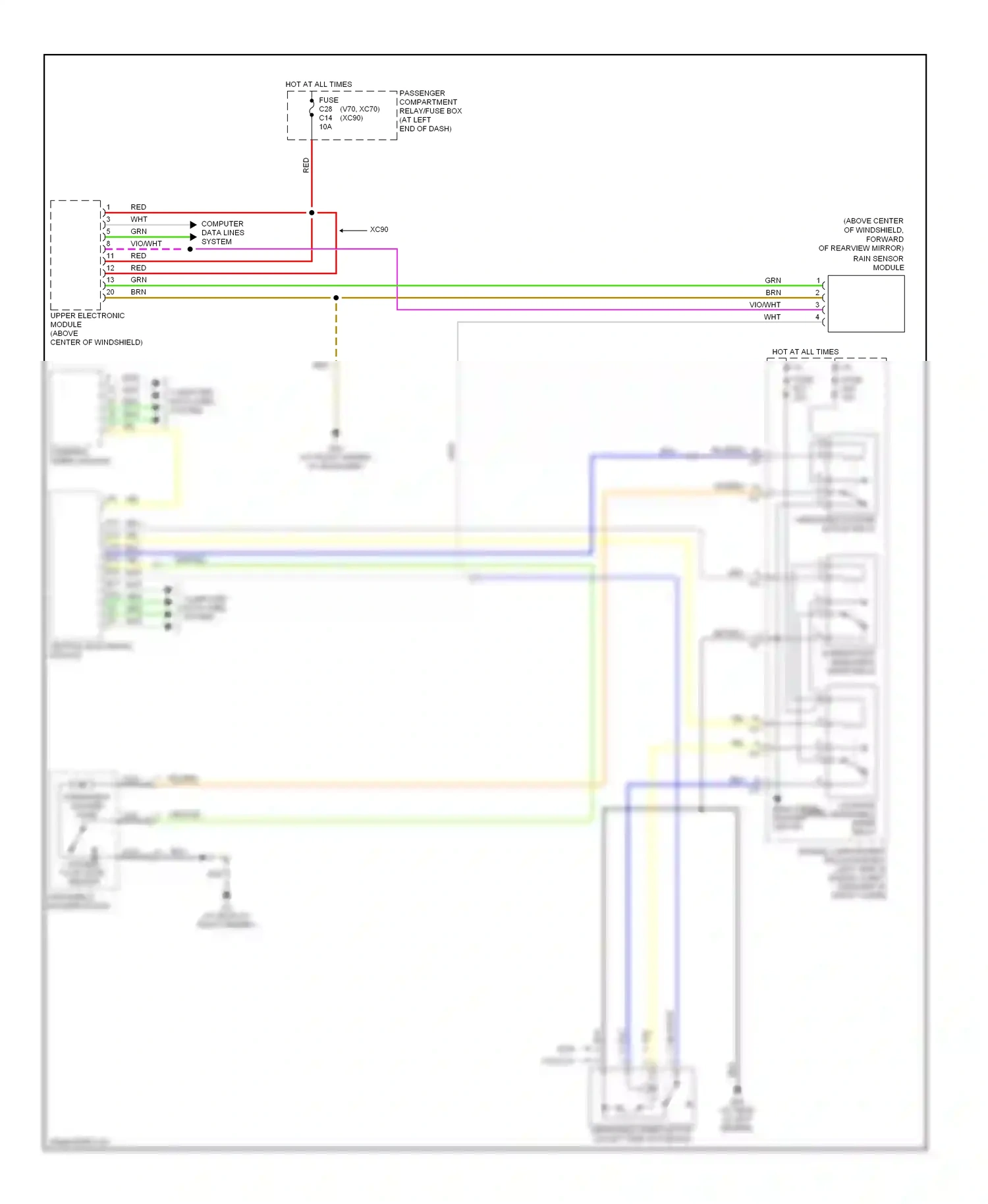 Wiring diagram vio/wht for Volvo XC90 I (2002-2006) (21 of 22)