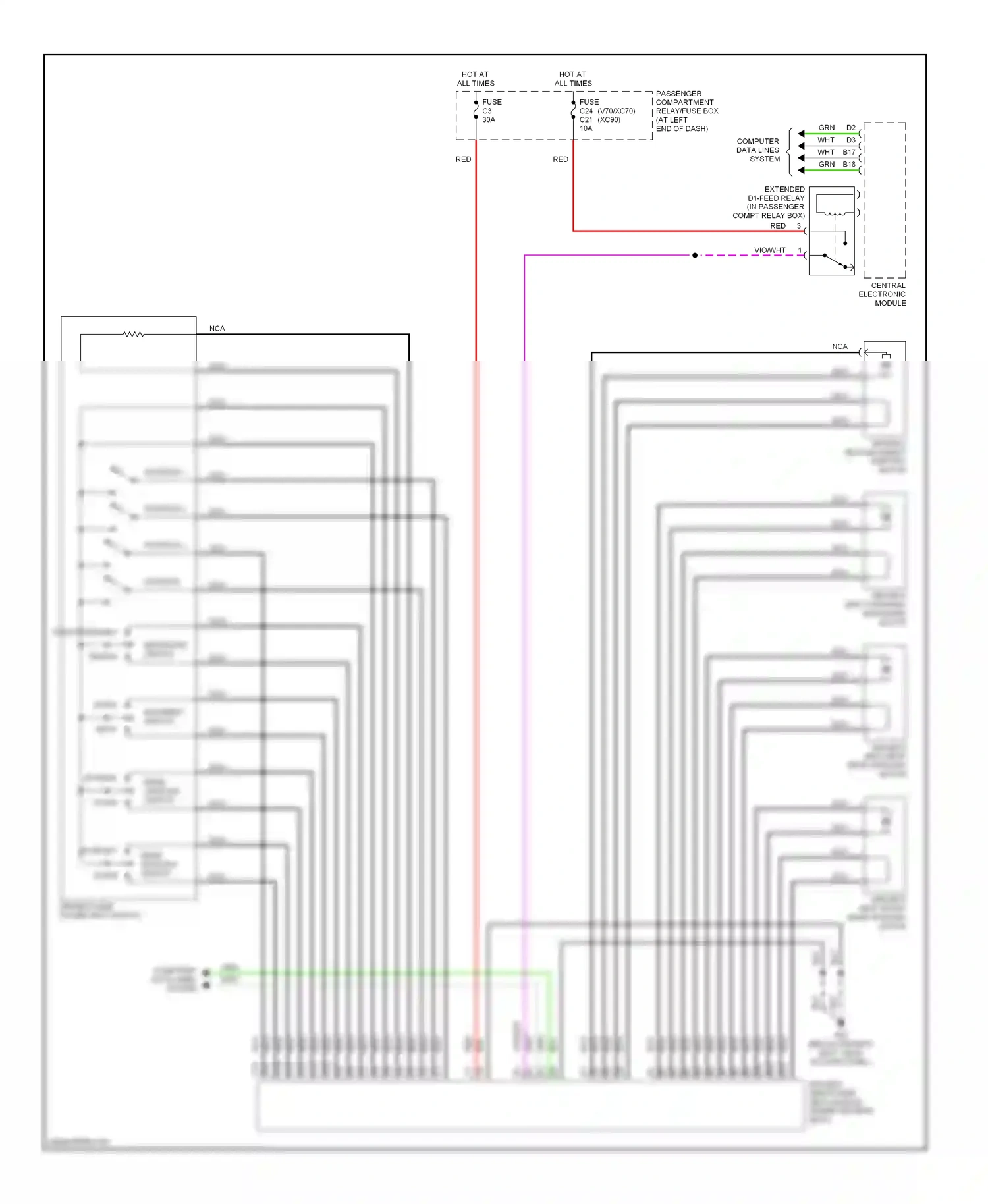 Wiring diagram vio/wht for Volvo XC90 I (2002-2006) (11 of 22)