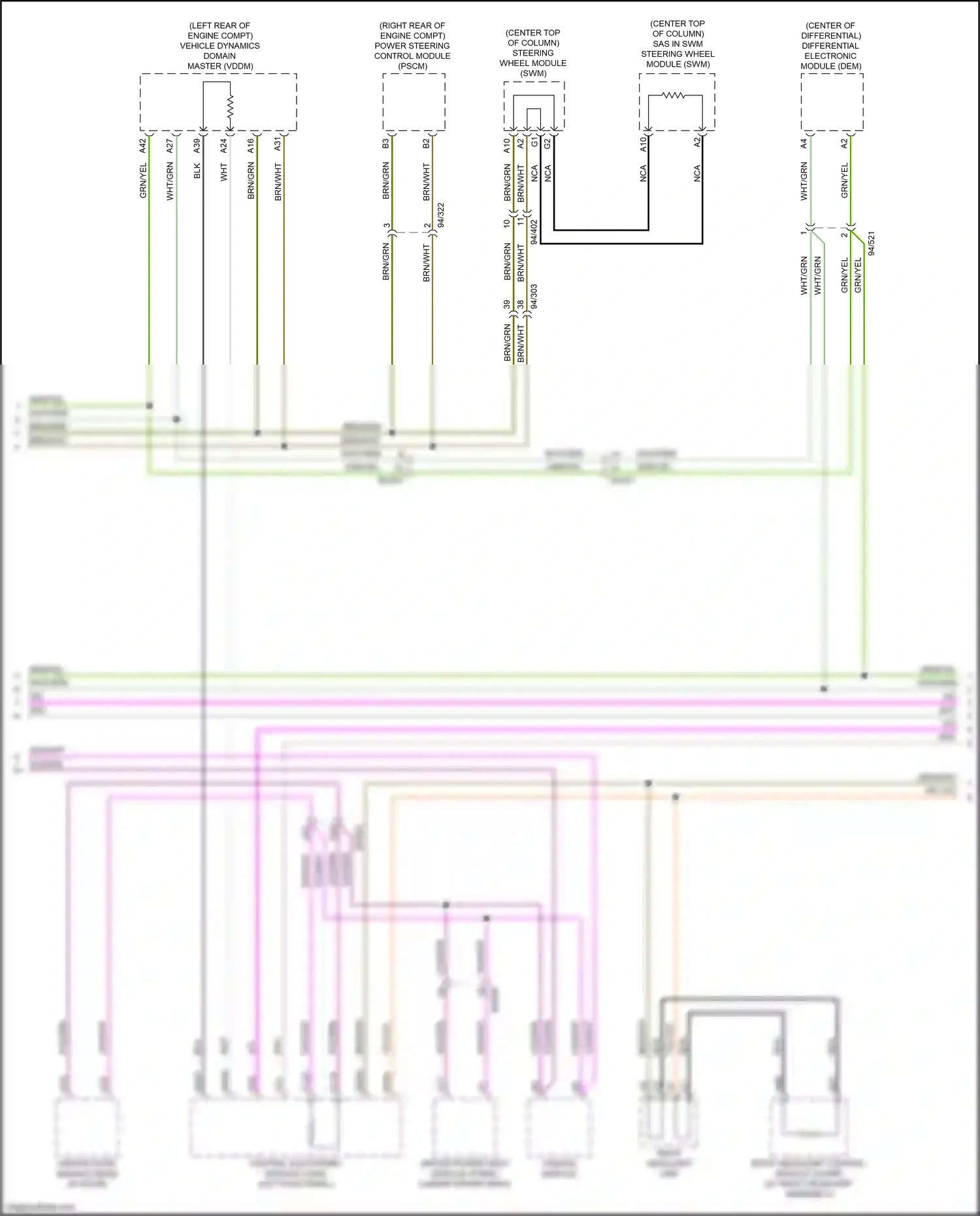 Car Wiring Diagrams for XC90 Volvo II facelift (2019-2024): Computer data lines circuit, except hybrid (2 of 3)