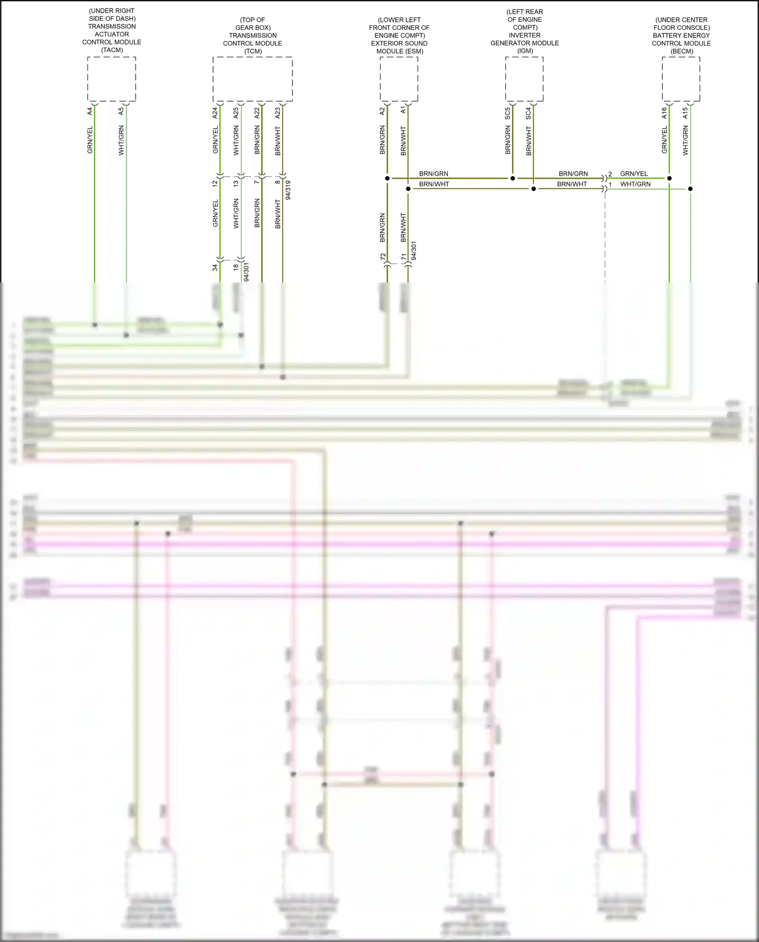 Car Wiring Diagrams for XC90 Volvo II facelift (2019-2024): Computer data lines circuit, hybrid (2 of 4)